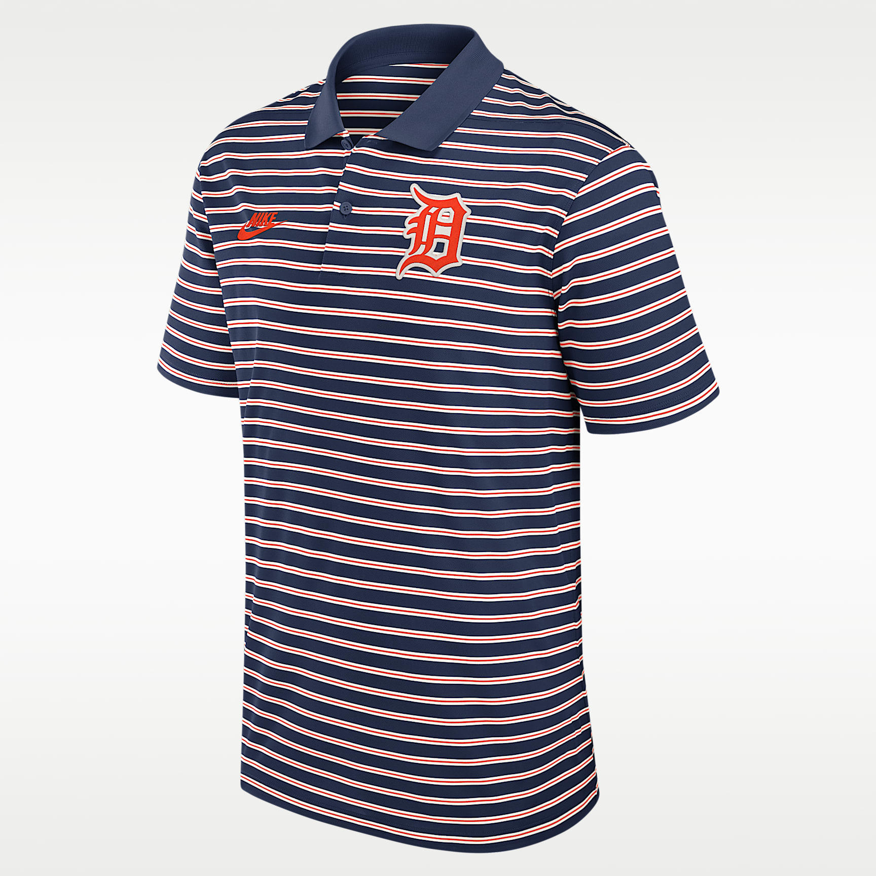 Detroit Tigers Cooperstown Striped Victory Men's Nike Dri-FIT MLB Polo