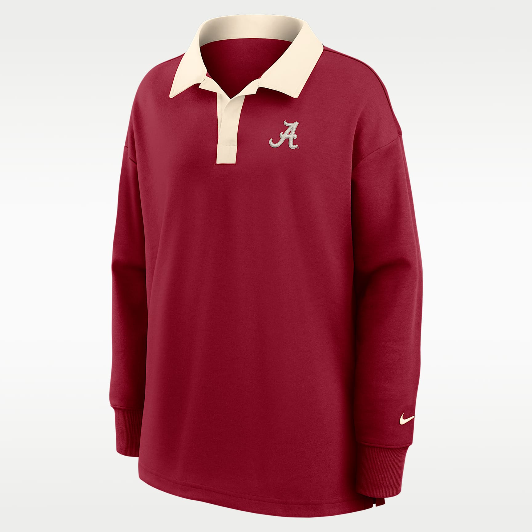 Polo de manga larga Nike Dri-FIT oversized para mujer Alabama Academic