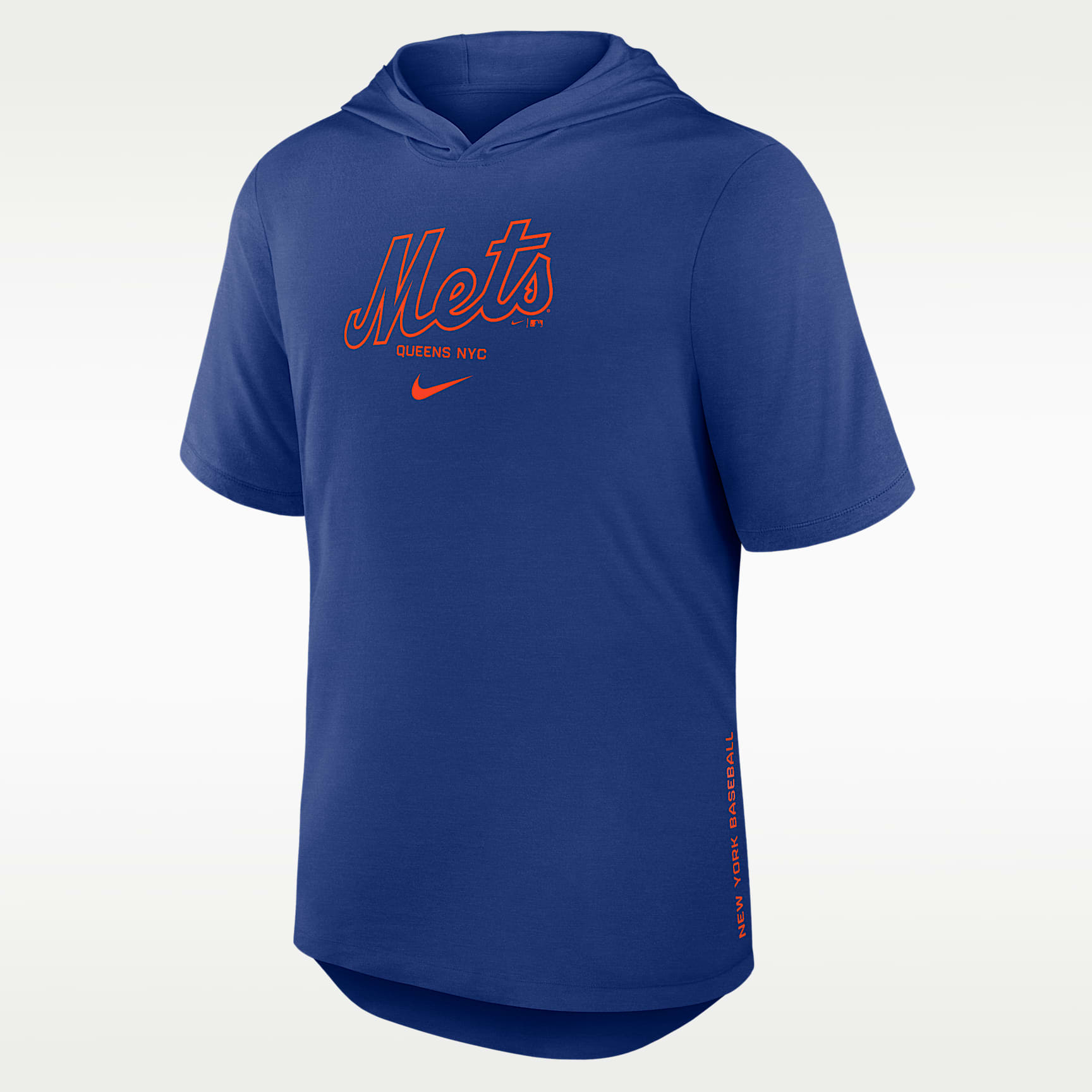 New York Mets Arched Wordmark Men's Nike Dri-FIT MLB Hooded T-Shirt