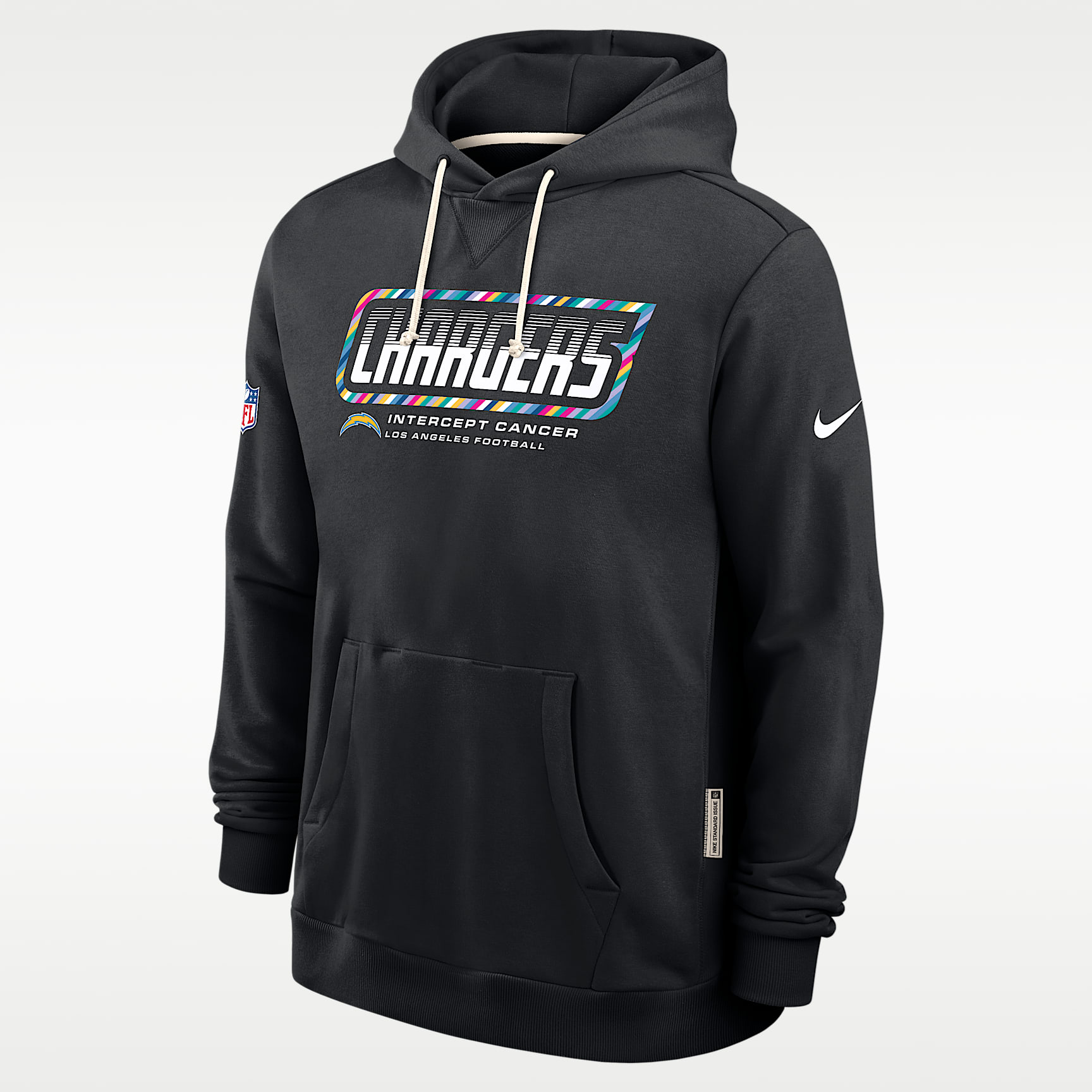 Los Angeles Chargers Crucial Catch Sideline Standard Issue Men's Nike Dri-FIT NFL Pullover Hoodie