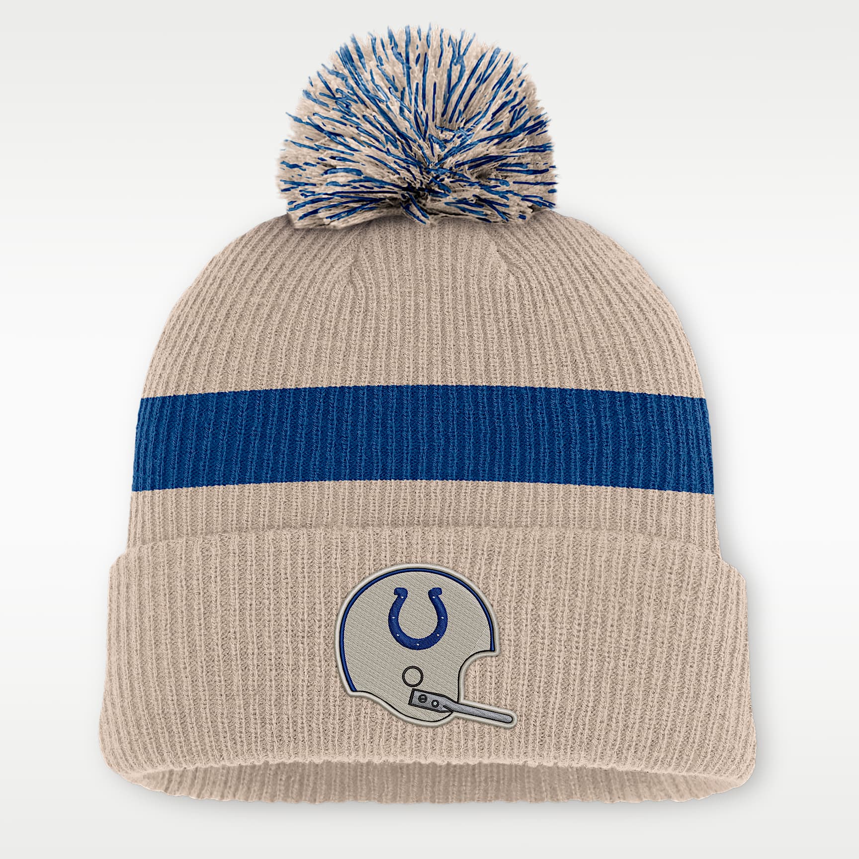 Indianapolis Colts Rewind Peak Men's Nike NFL Cuffed Pom Beanie