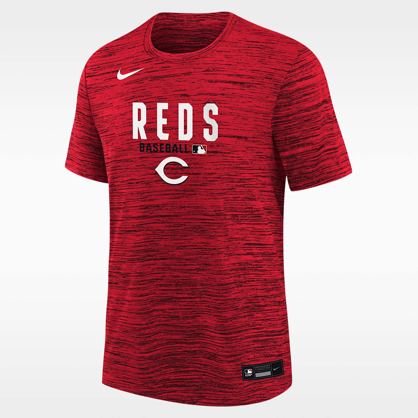 Playera Nike Dri-FIT de la MLB para niños talla grande Cincinnati Reds Authentic Collection Velocity