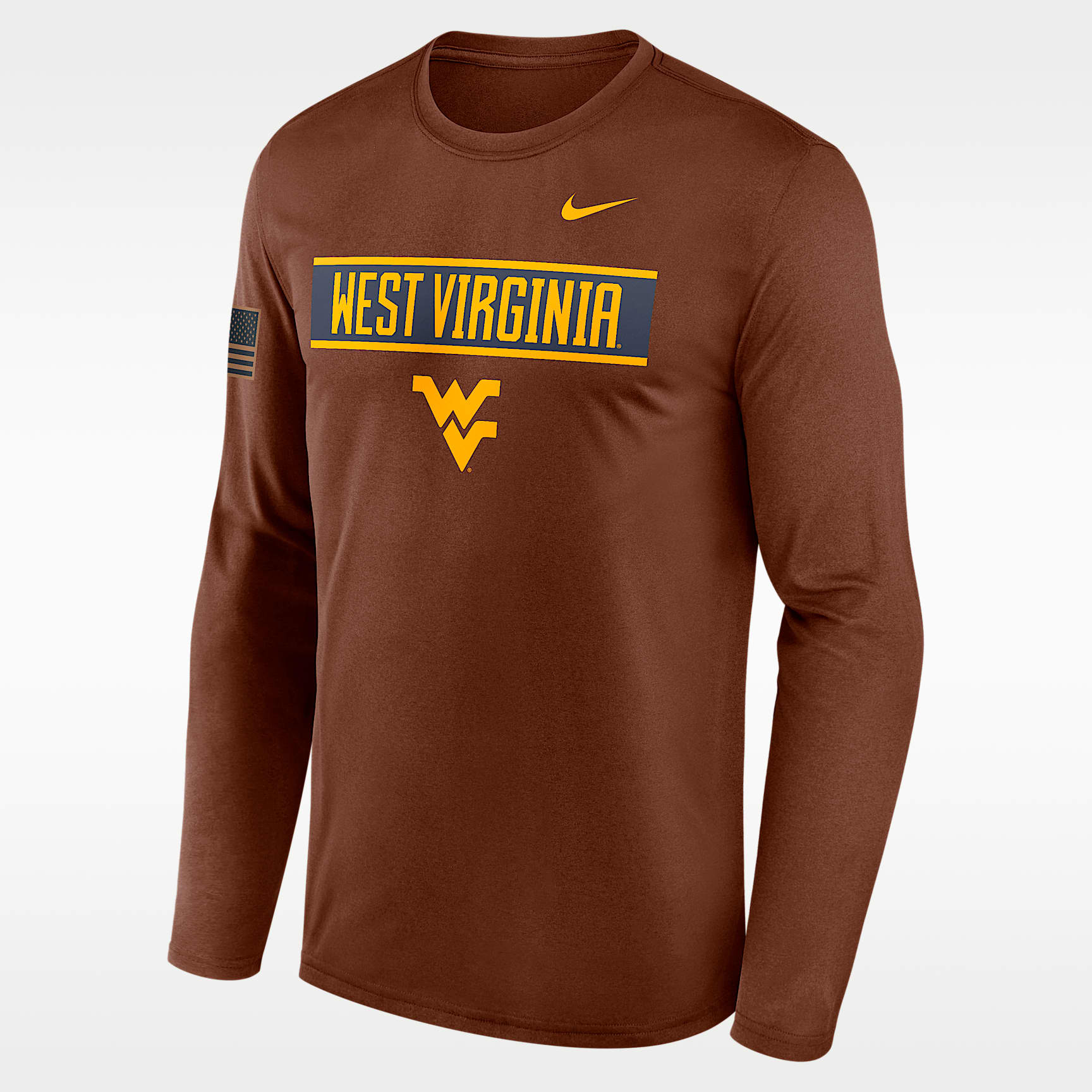 West Virginia Courtside Men's Nike Dri-FIT College Long-Sleeve T-Shirt