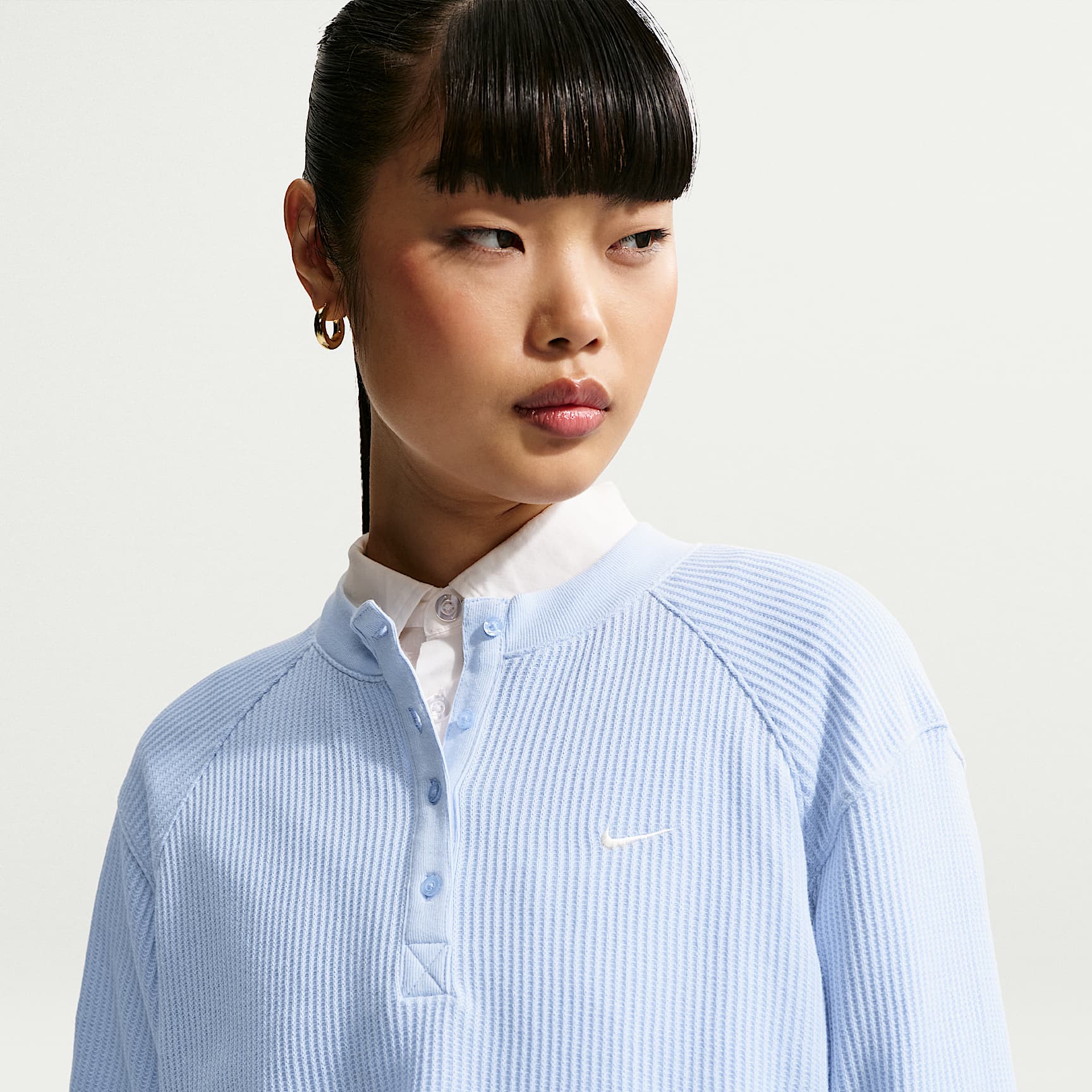 Nike Sportswear Chill Waffle Women's Oversized Long-Sleeve Henley Top