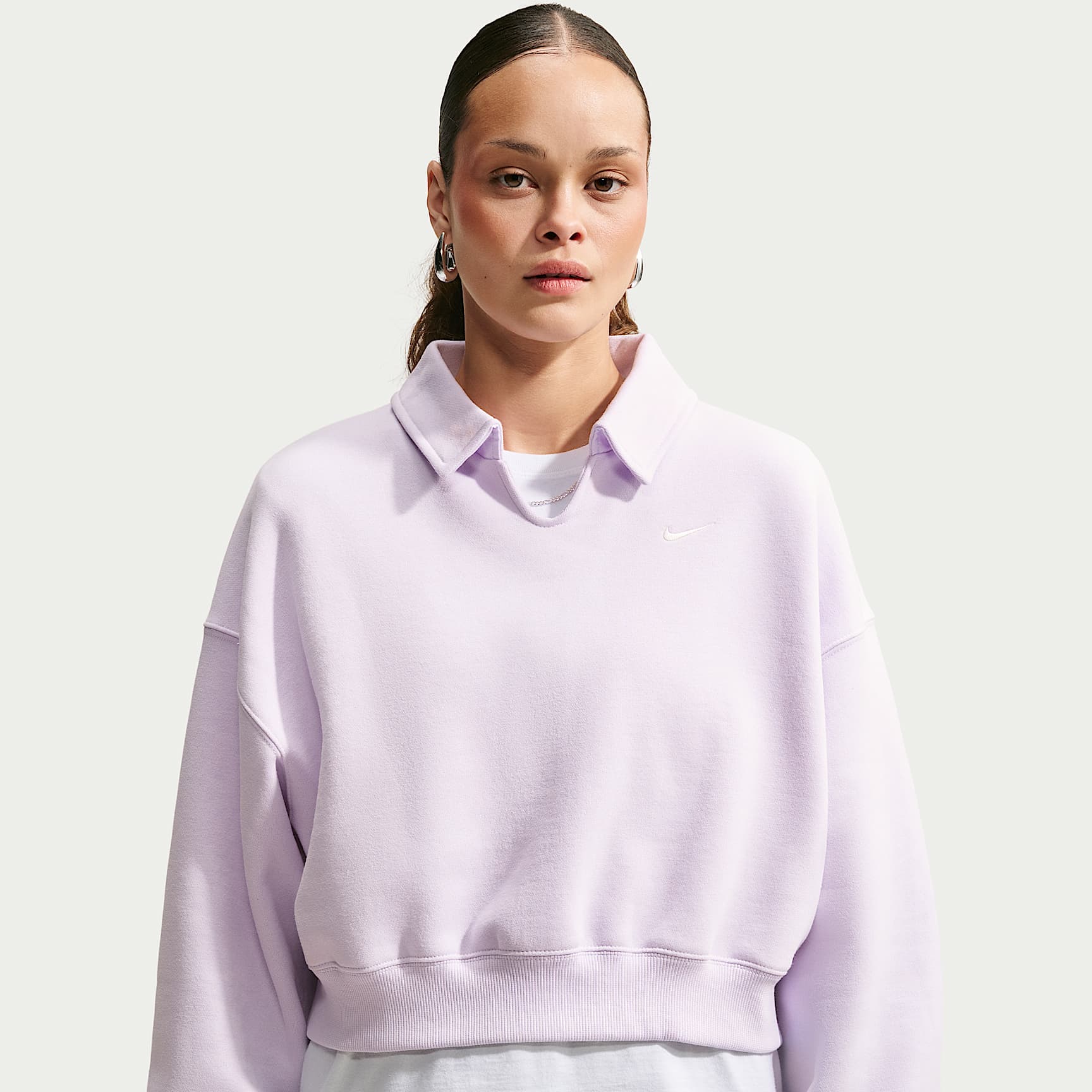 Nike Studio Fleece Medium Weight Women's Oversized Cropped Polo