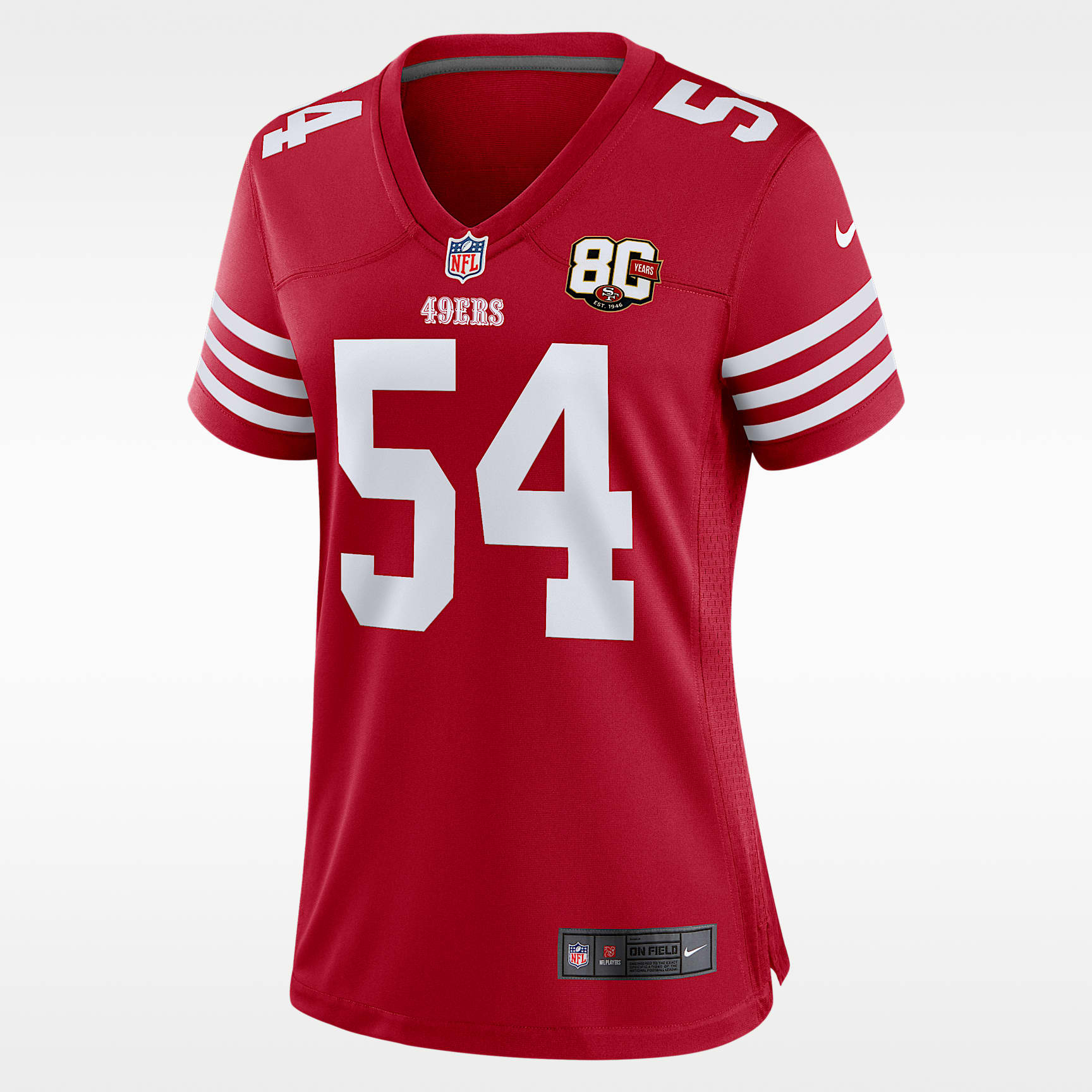 Fred Warner San Francisco 49ers 80th Anniversary Women's Nike NFL Game Jersey