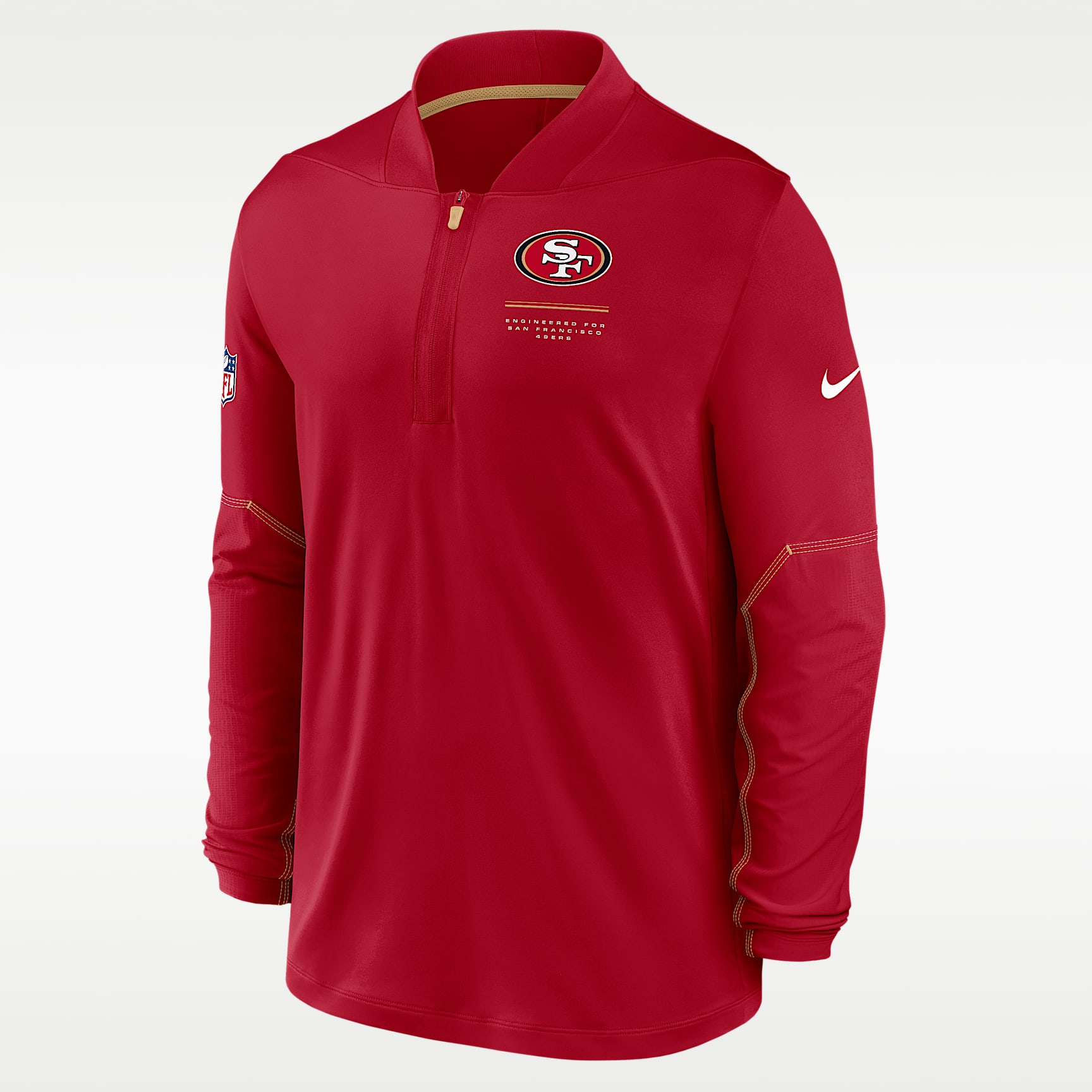 Playera Nike Dri-FIT de la NFL con medio cierre para hombre San Francisco 49ers Sideline