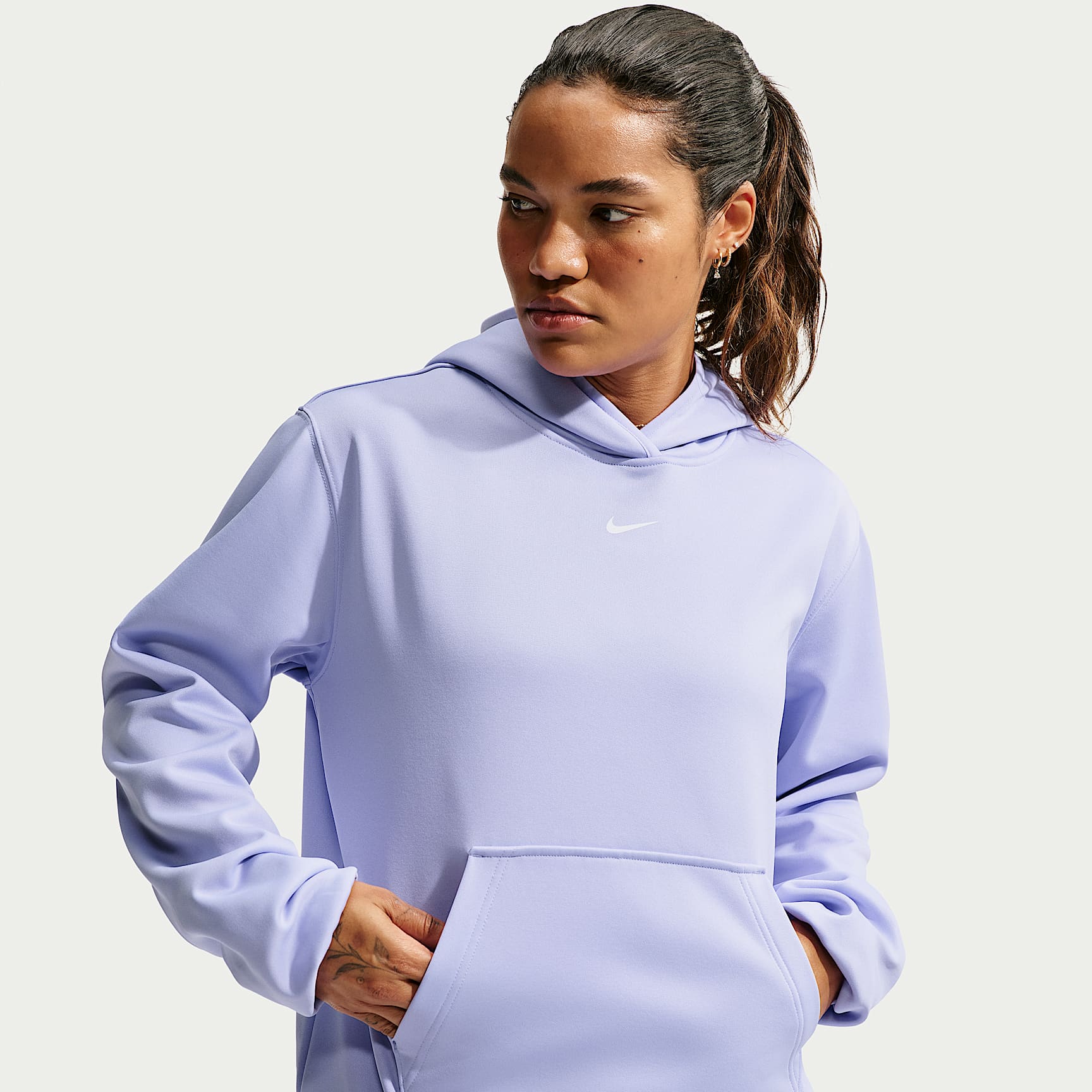 Sudadera con gorro sin cierre Therma-FIT para mujer Nike Studio Fleece Sport