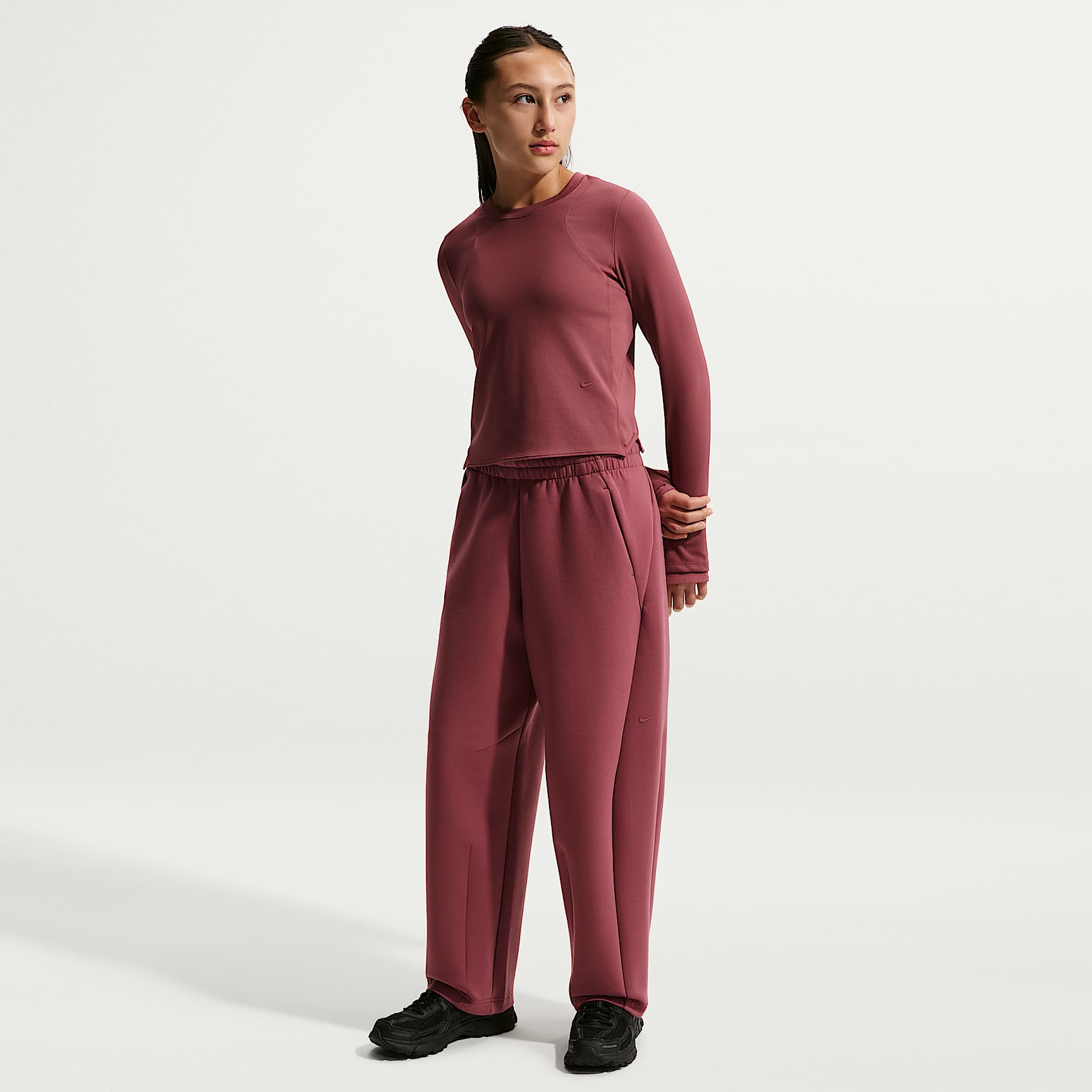 Calças de malha de cintura subida Therma-FIT Nike MAVN para rapariga