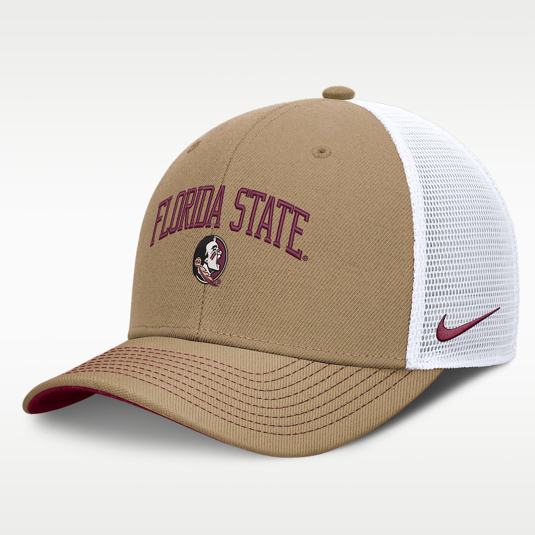 Florida State Primetime Arched Men's Nike Dri-FIT College Trucker Adjustable Hat
