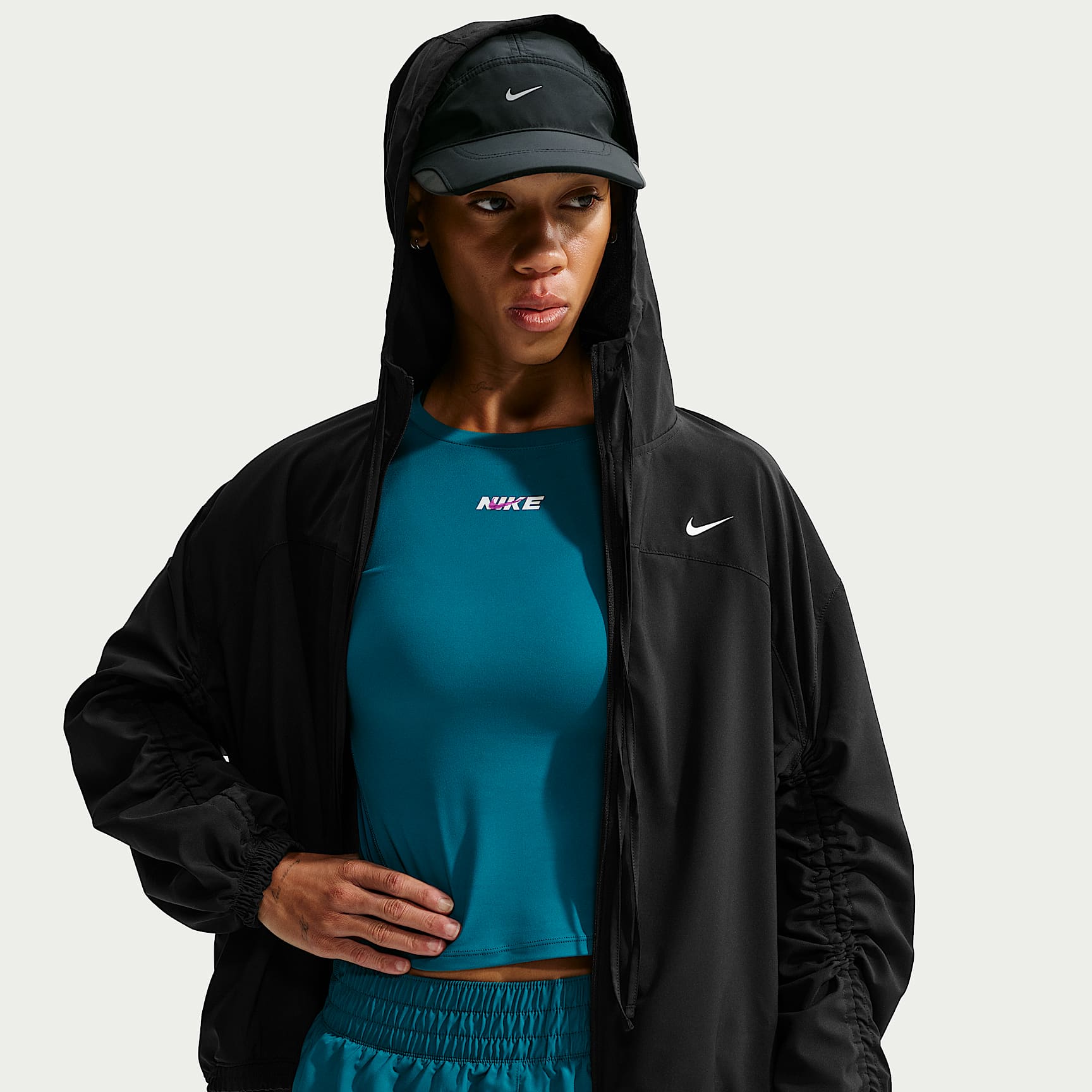Chamarra tejida Dri-FIT oversized para mujer Nike One