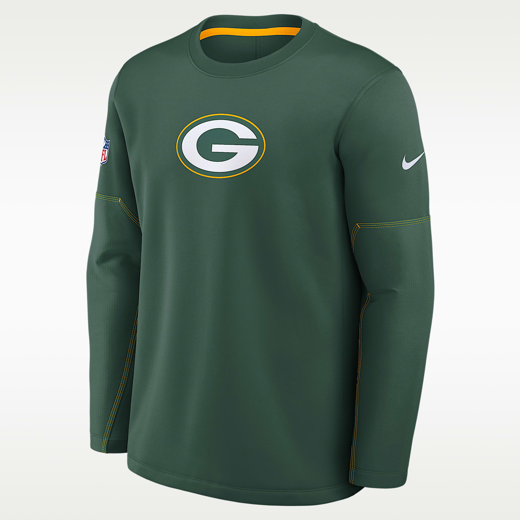 Playera de manga larga Nike Therma-FIT de la NFL para hombre Green Bay Packers Sideline Coaches