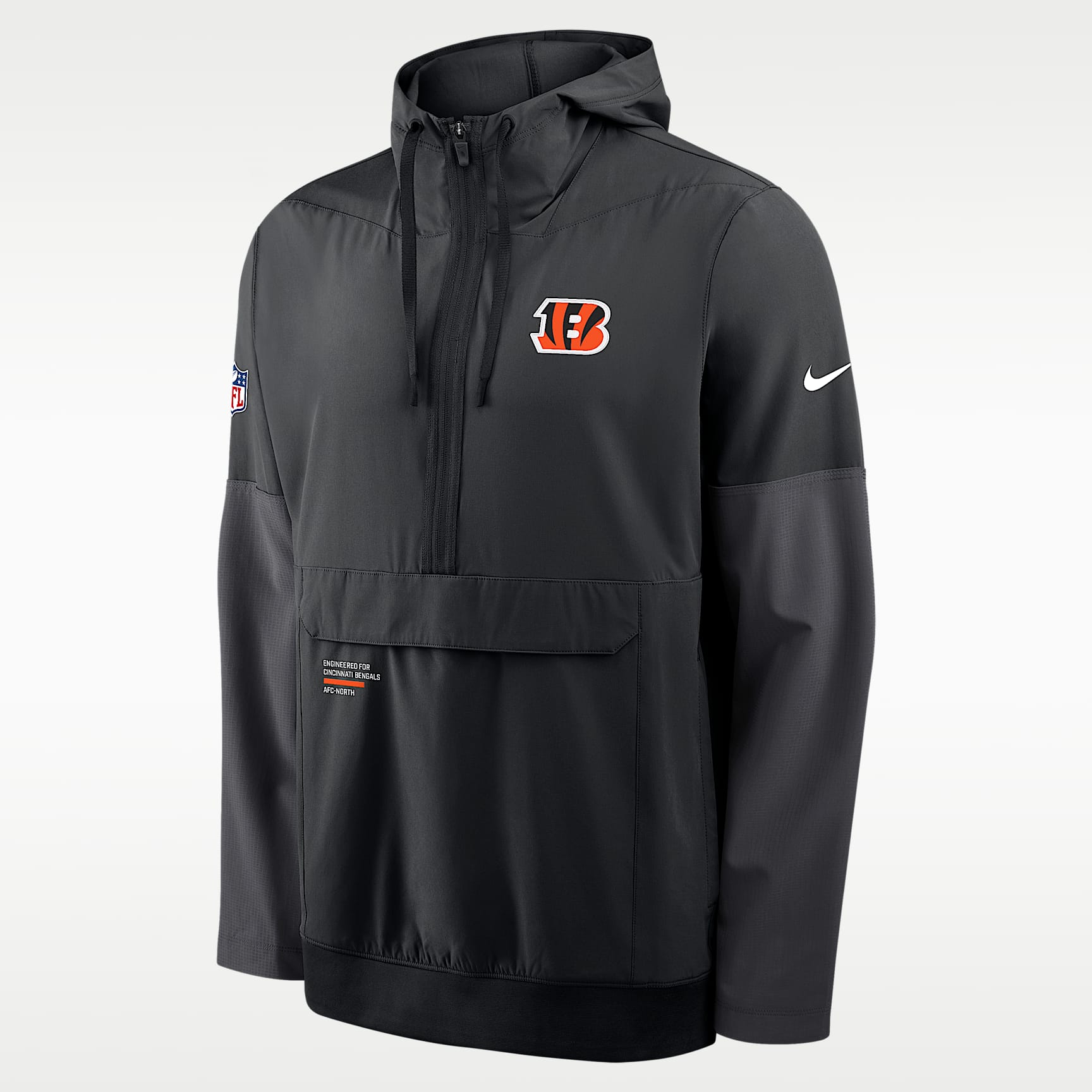 Cincinnati Bengals Well Rounded Anorak Men's Nike NFL 1/2-Zip Hooded Jacket