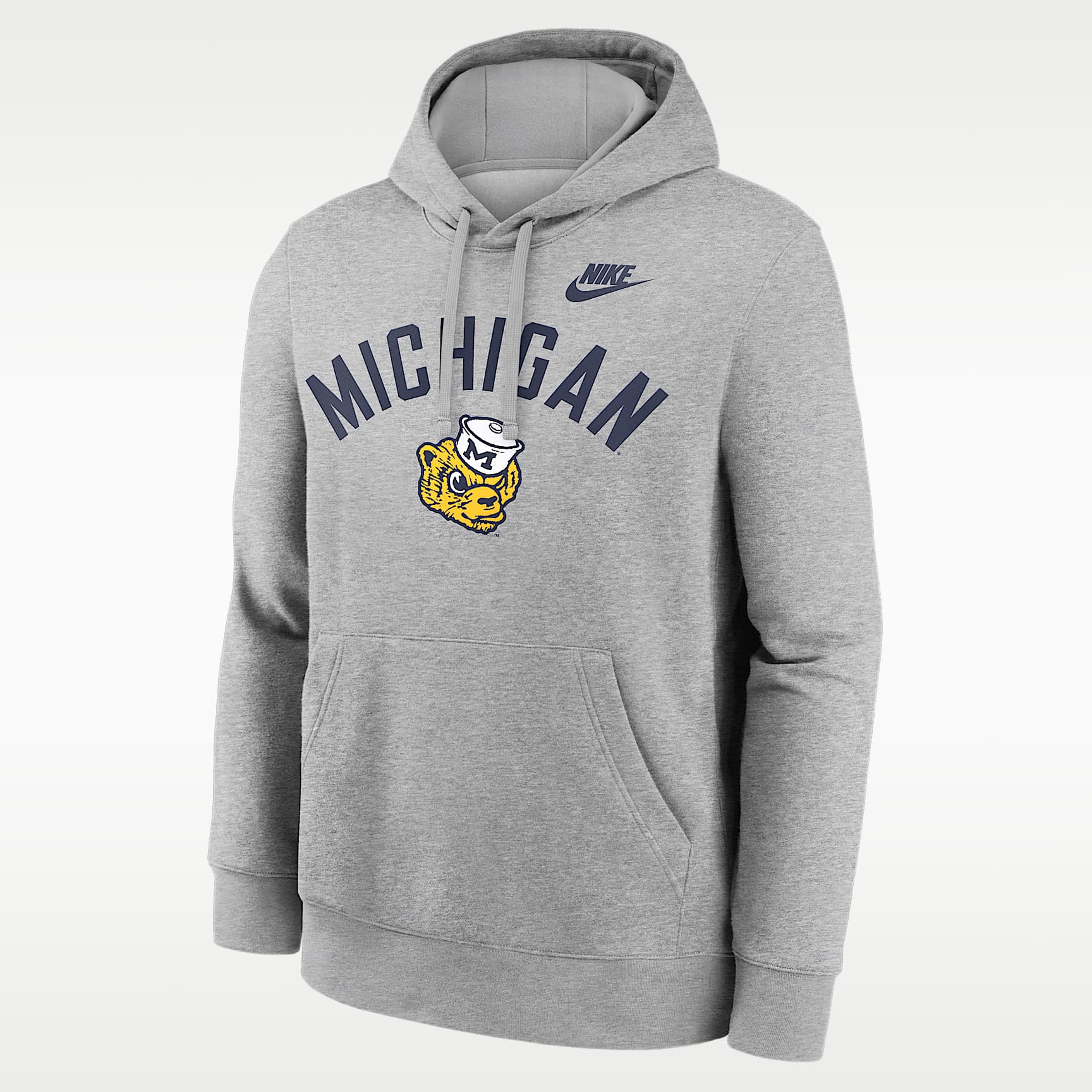 Sudadera con gorro sin cierre universitaria Nike para hombre Michigan Legacy Arch Club