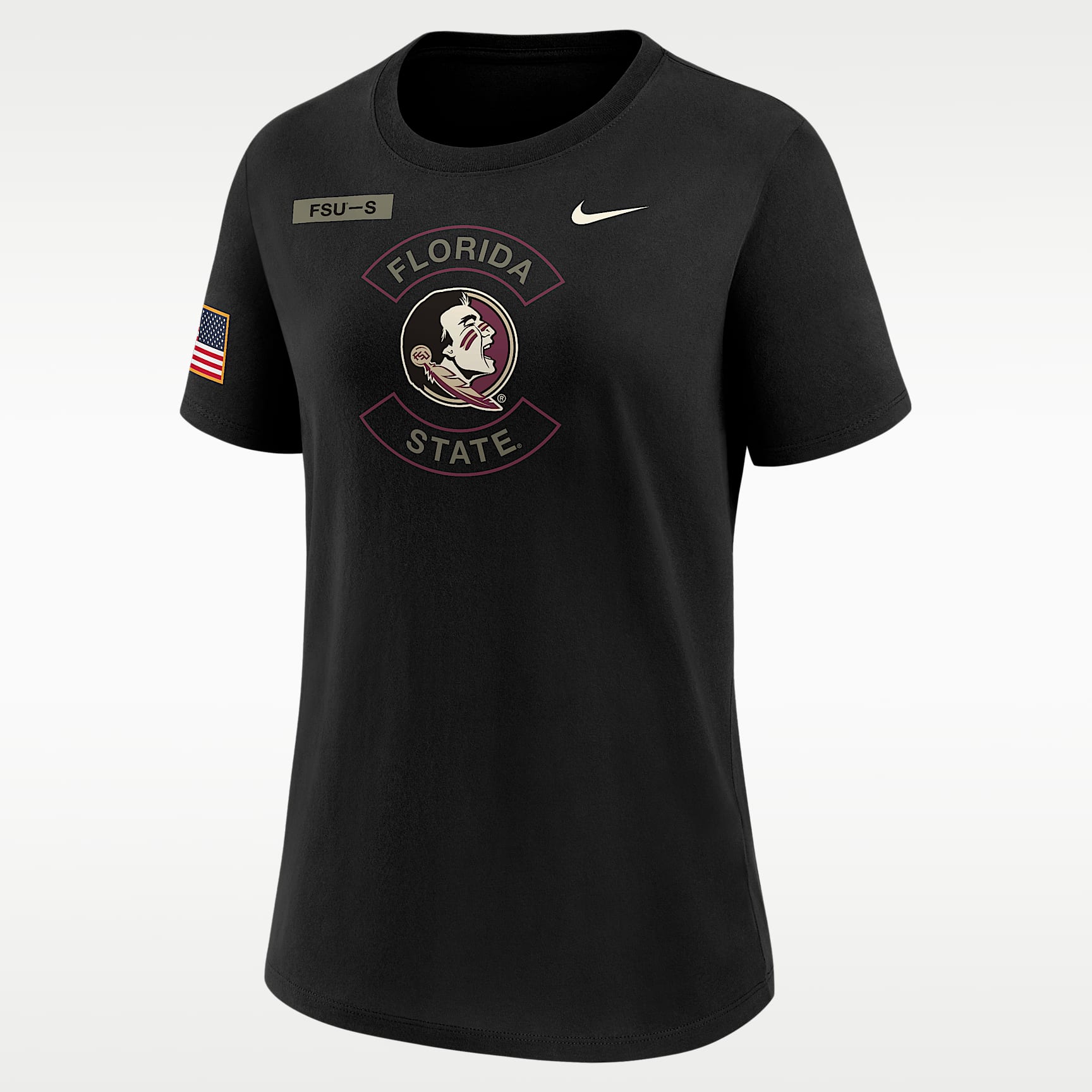 Playera universitaria Nike Dri-FIT para mujer Florida State Military Appreciation