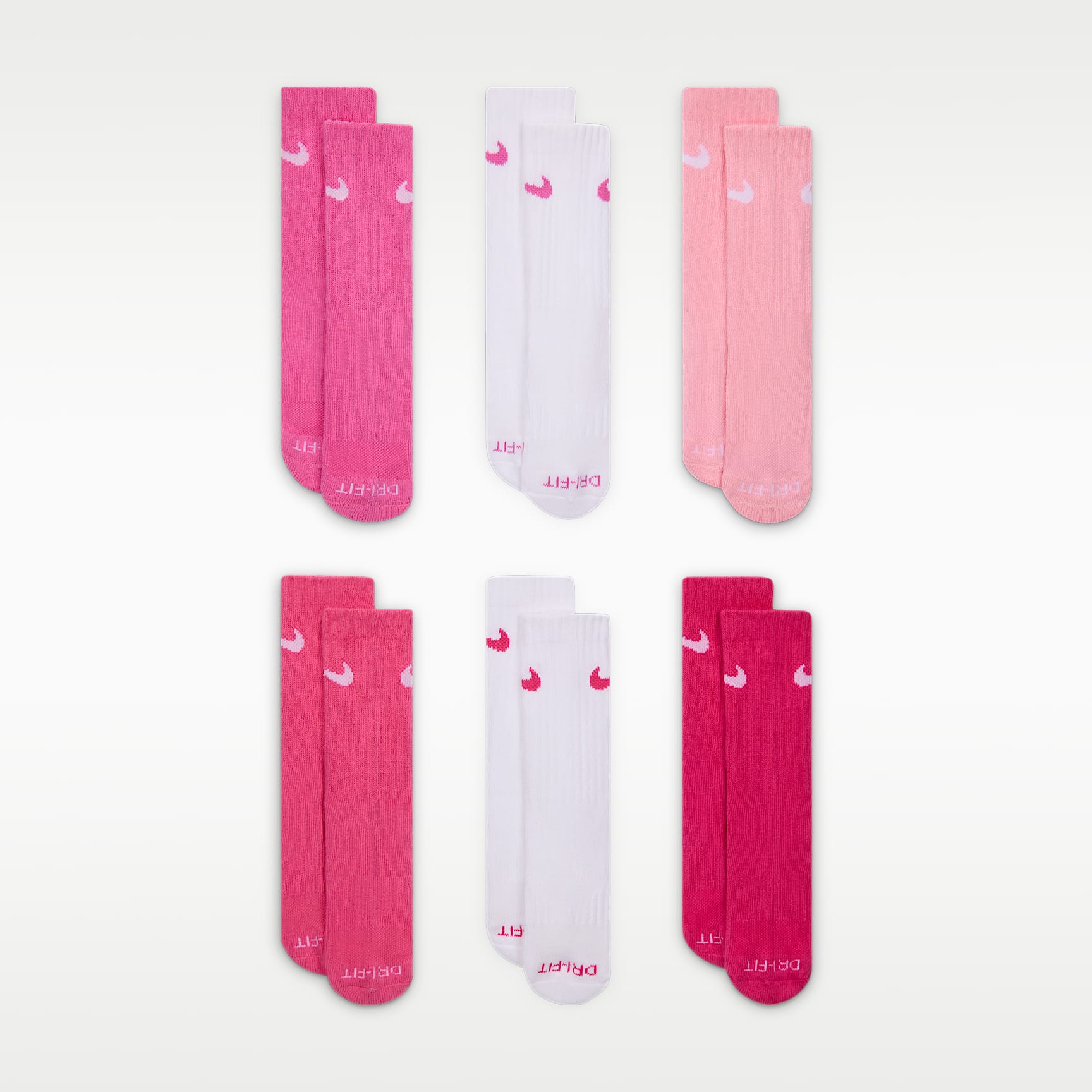 Nike Dri-FIT Performance Basics Little Kids' Crew Socks (6 Pairs)