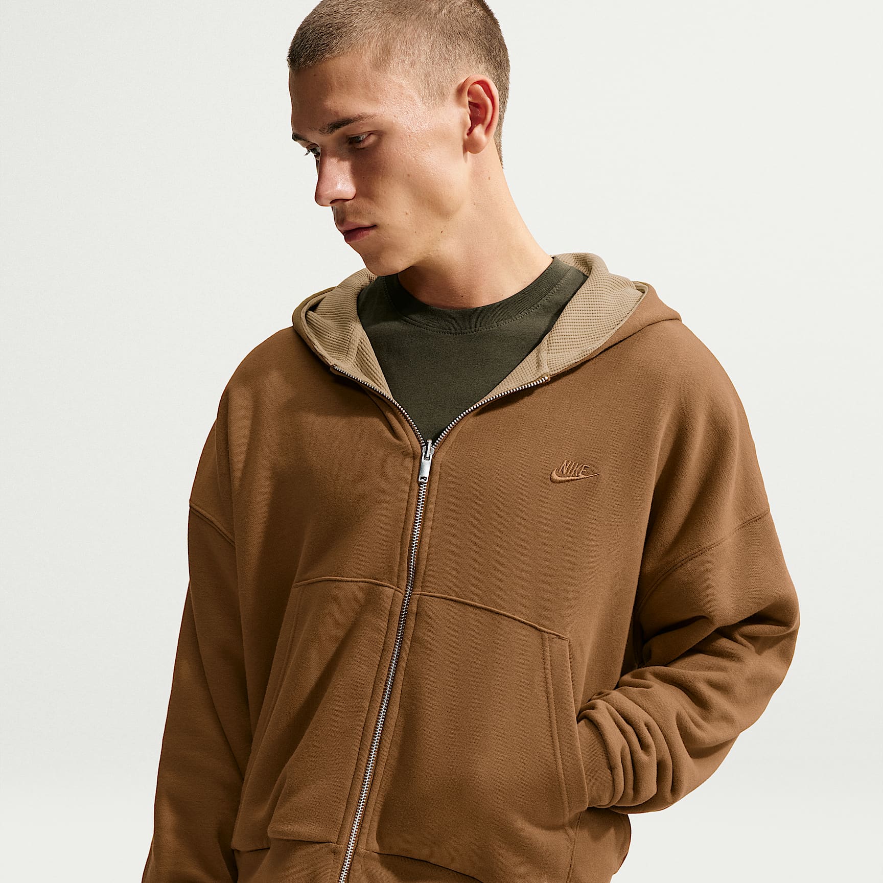 Nike Club Men's Oversized Fleece Full-Zip Reversible Hoodie