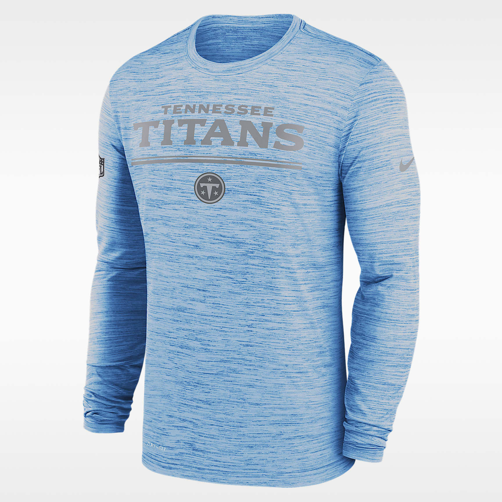 Playera de manga larga Nike Dri-FIT de la NFL para hombre Tennessee Titans Sideline Team Issue Velocity