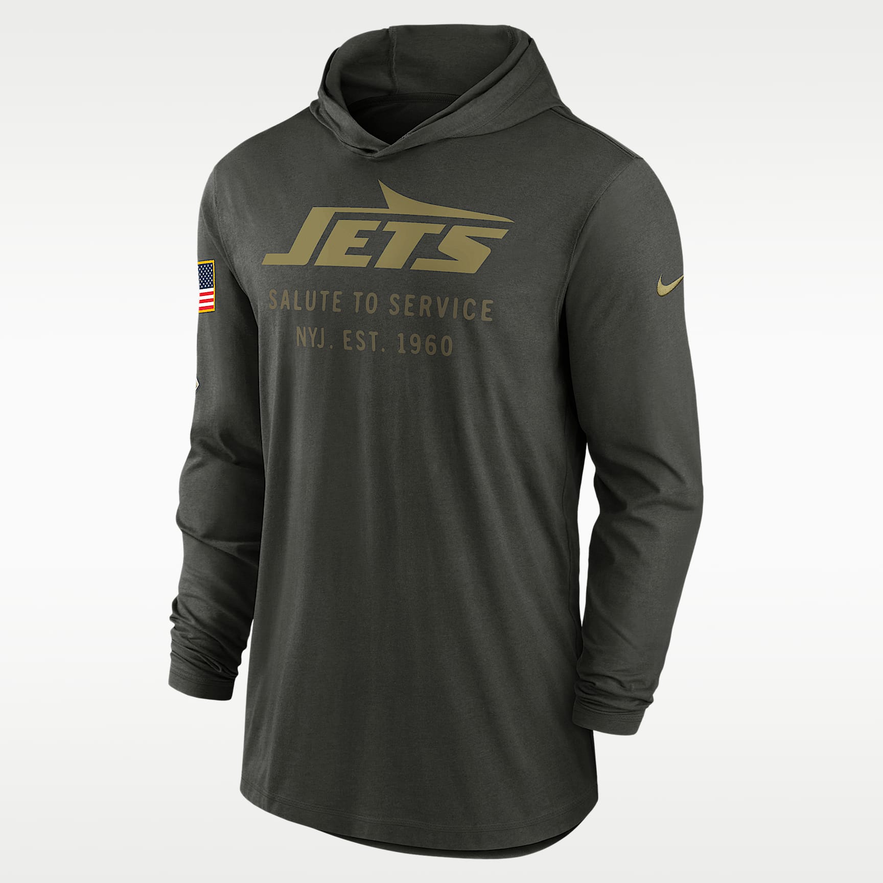 New York Jets Salute to Service Sideline Men’s Nike Dri-FIT NFL Long-Sleeve Hooded Top