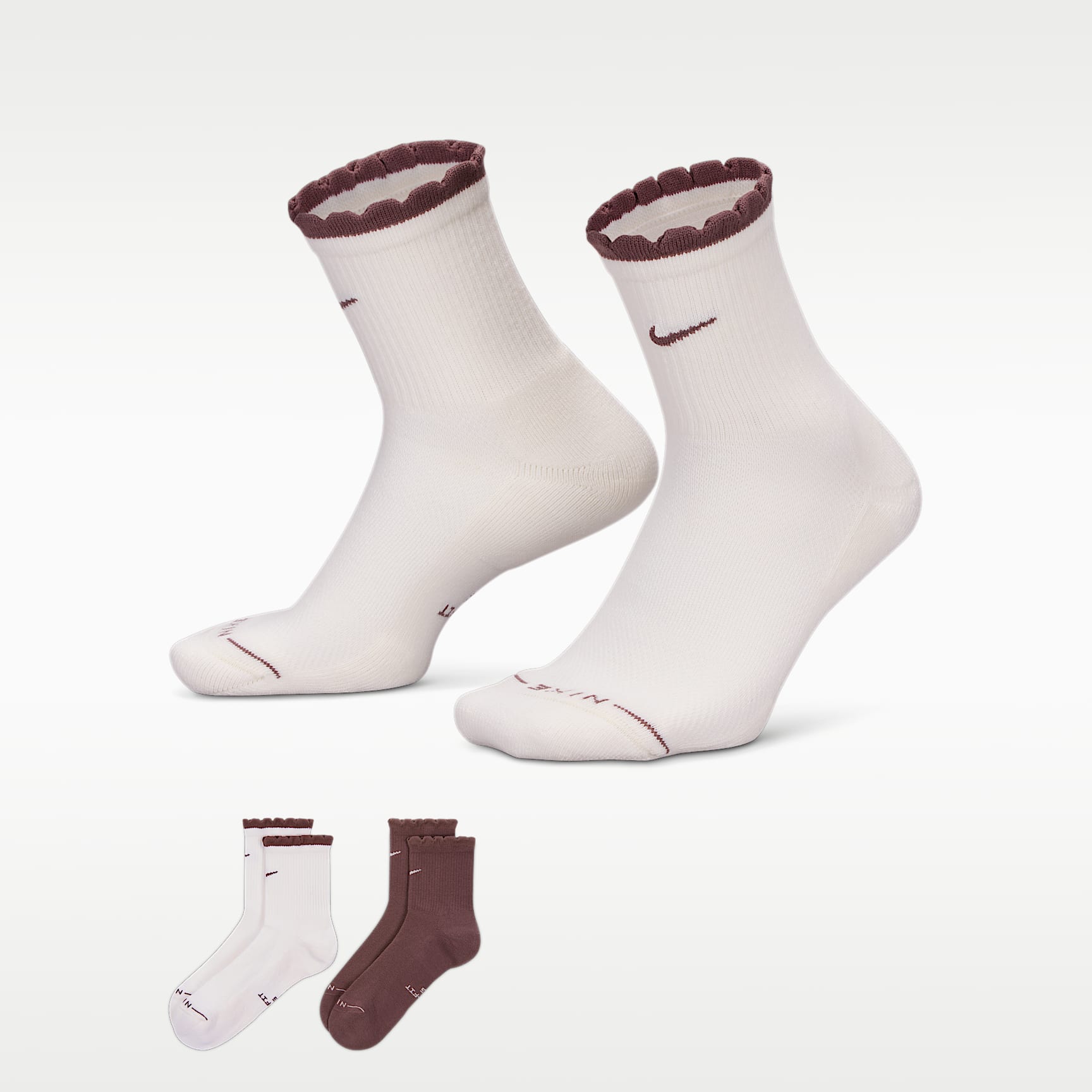 Nike Everyday Elevated Mid-Crew Socks (2 Pairs)