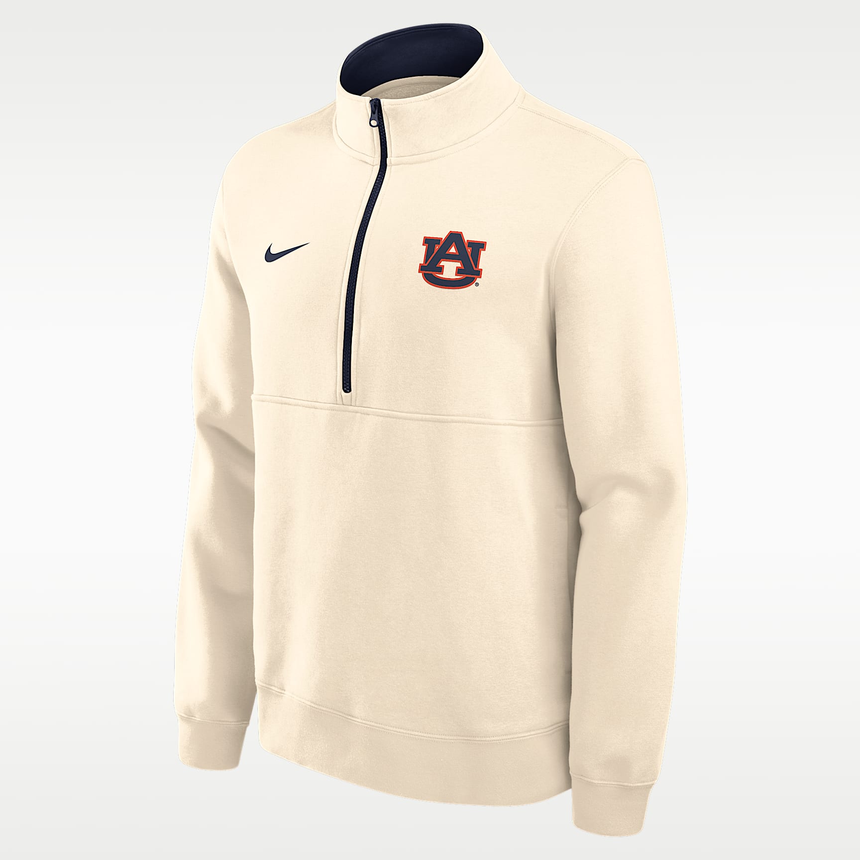 Sudadera de cuello redondo universitaria Nike de medio cierre para hombre Auburn Primetime Primary Logo