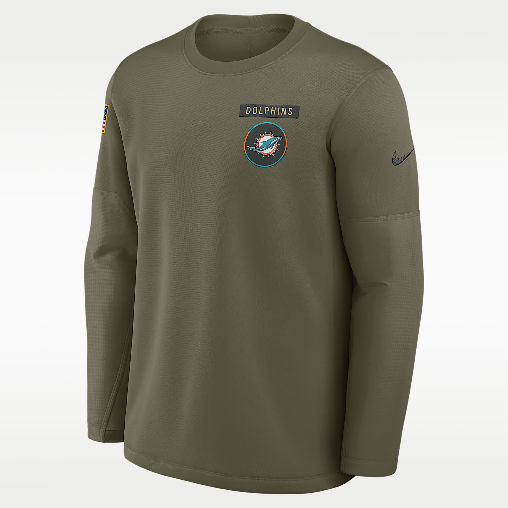 Miami Dolphins Salute to Service Sideline Triumphant Win Coach Men's Nike NFL Pullover Crew
