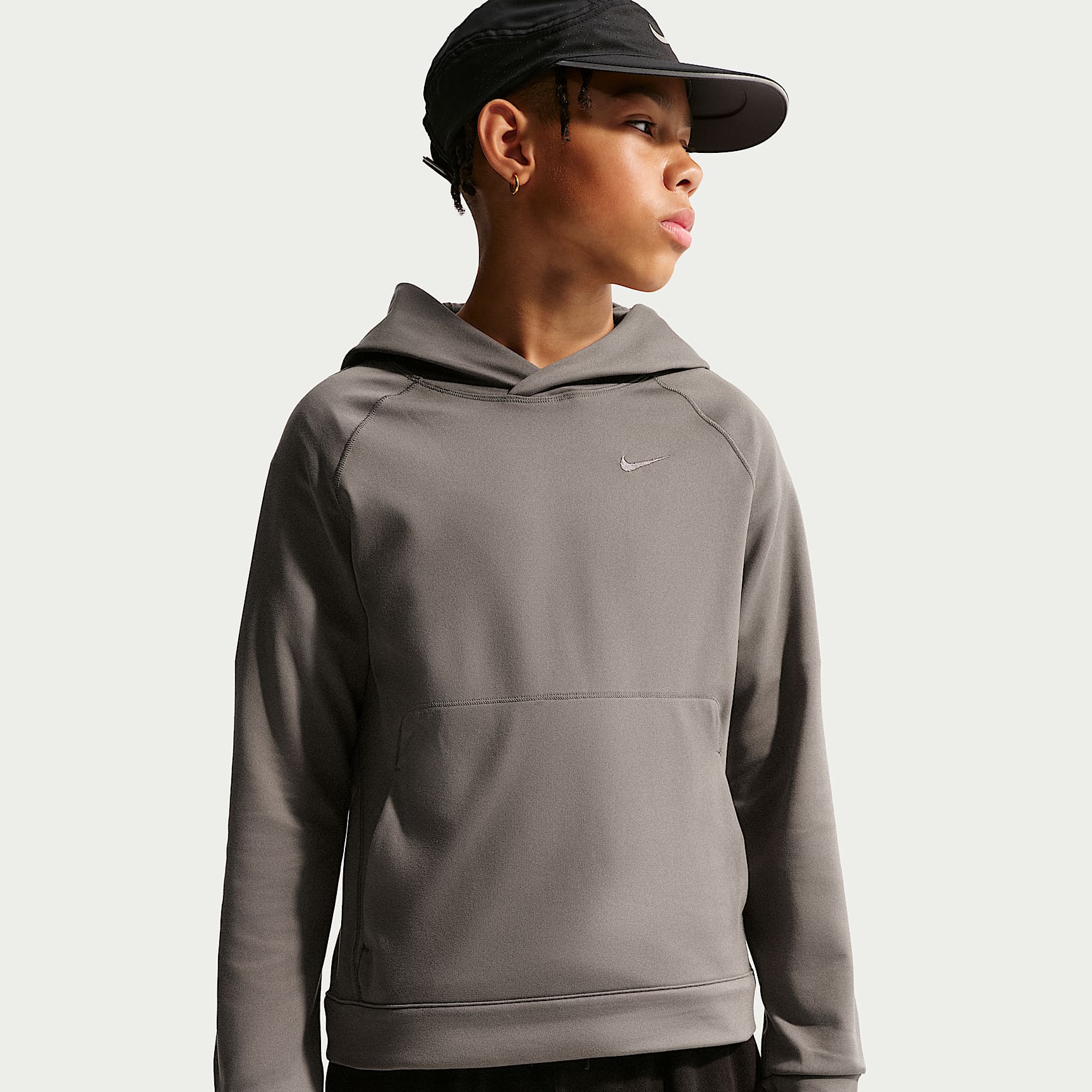 Sudadera con gorro sin cierre Dri-FIT con protección contra los rayos UV para niño talla grande Nike Primary Nanoknit