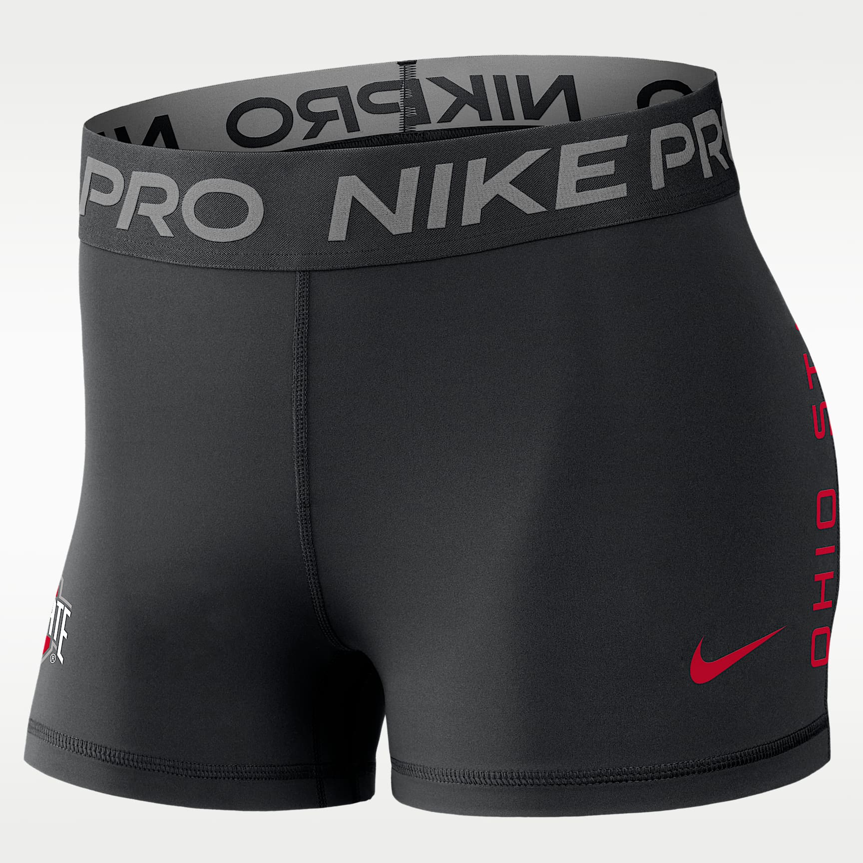 Ohio State Pro Women's Nike Dri-FIT College Mid-Rise Shorts