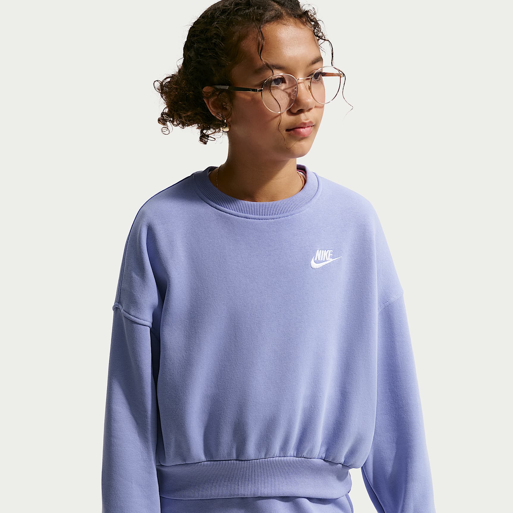 Nike Sportswear Club Fleece Girls' Boxy Crew-Neck Sweatshirt