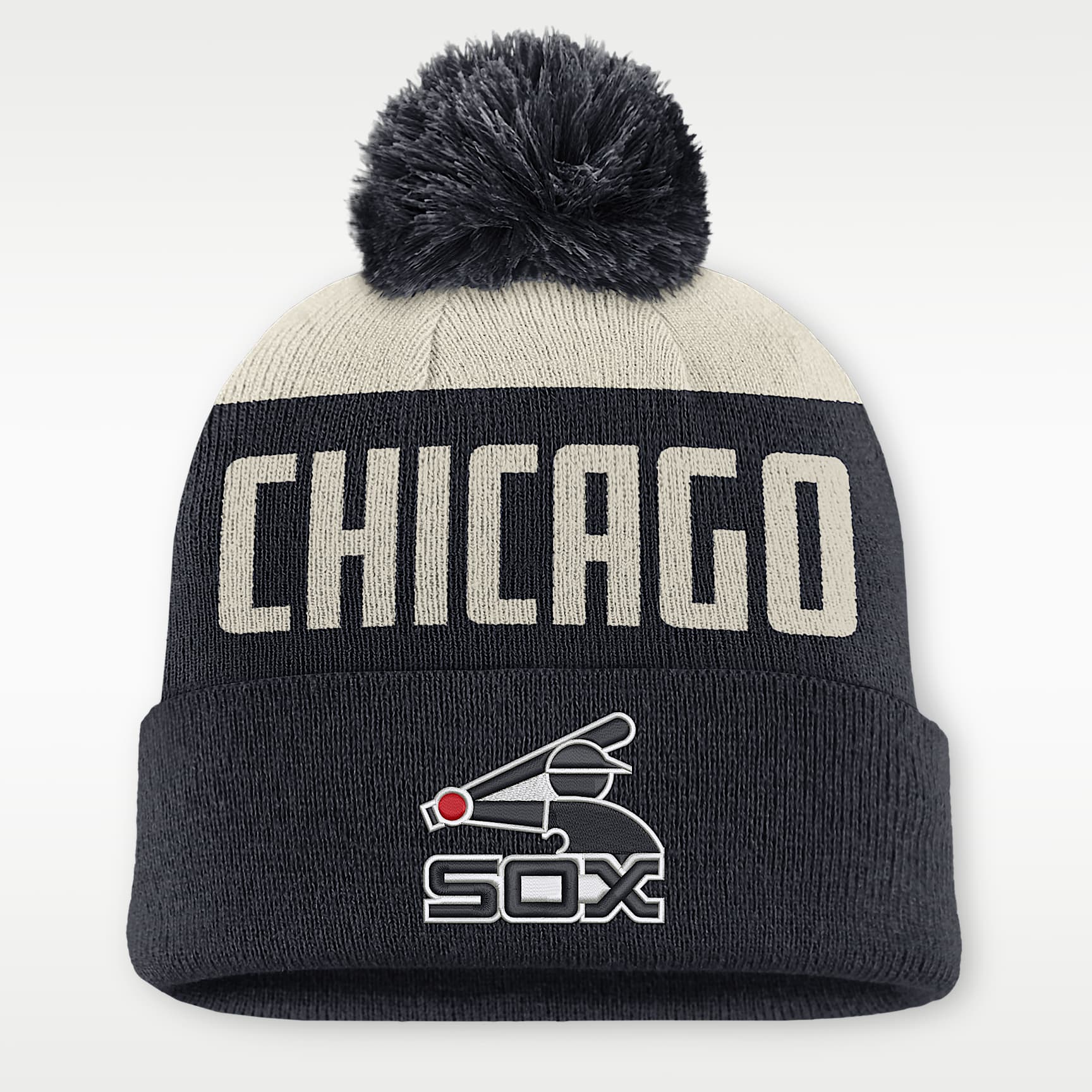 Chicago White Sox Cooperstown Peak Men's Nike MLB Cuffed Pom Beanie