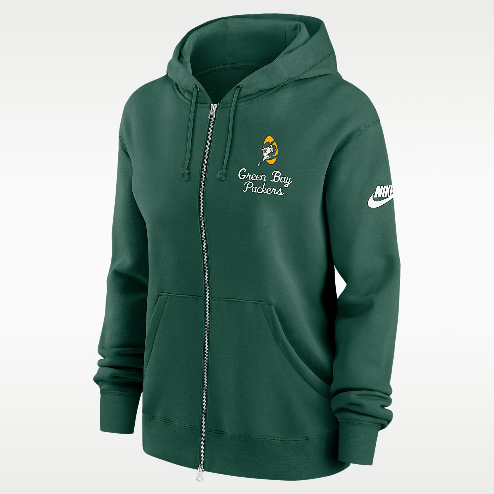 Sudadera con gorro Nike de la NFL de cierre completo para mujer Green Bay Packers Phoenix Rewind