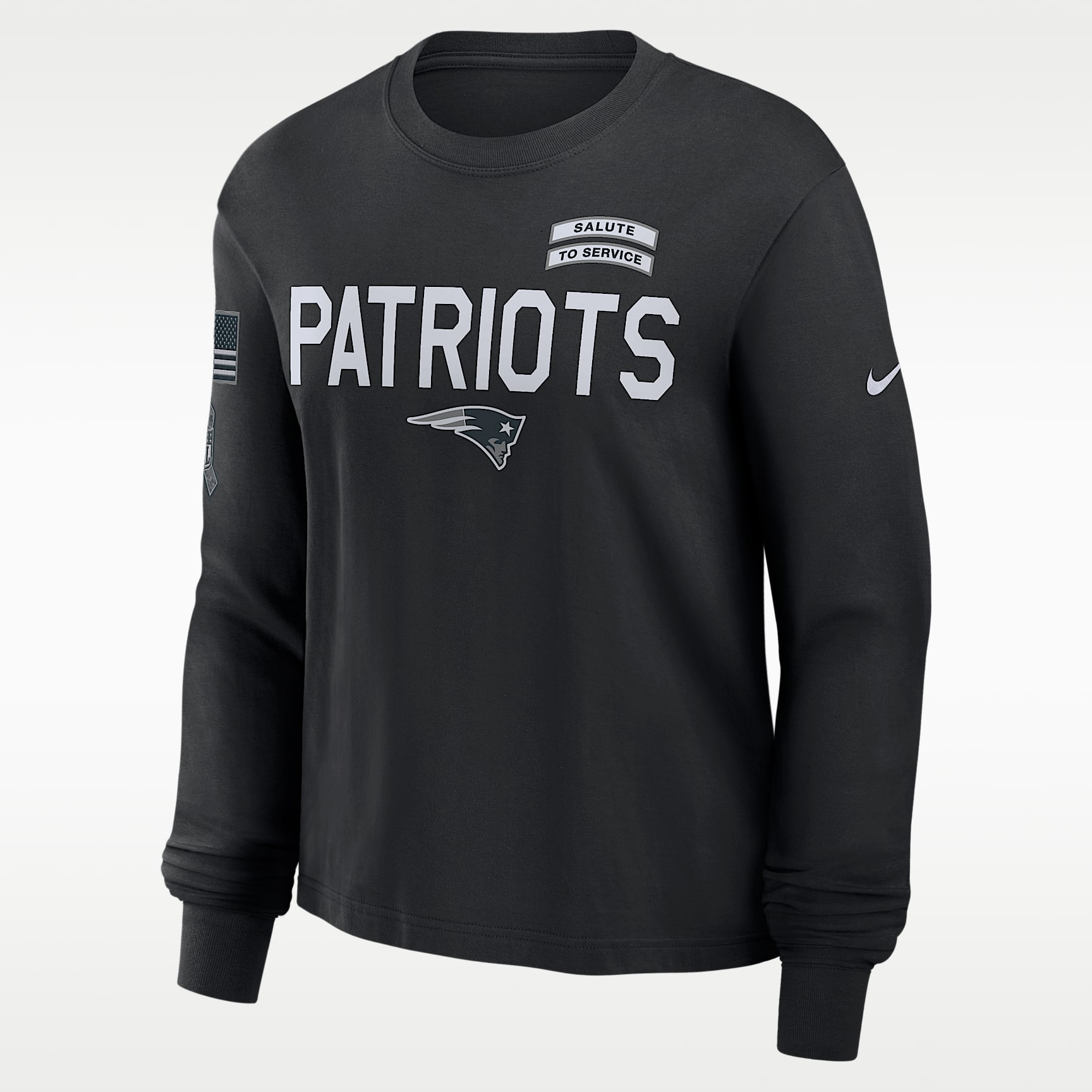 New England Patriots Salute to Service Sideline Women's Nike Dri-FIT NFL Long-Sleeve T-Shirt