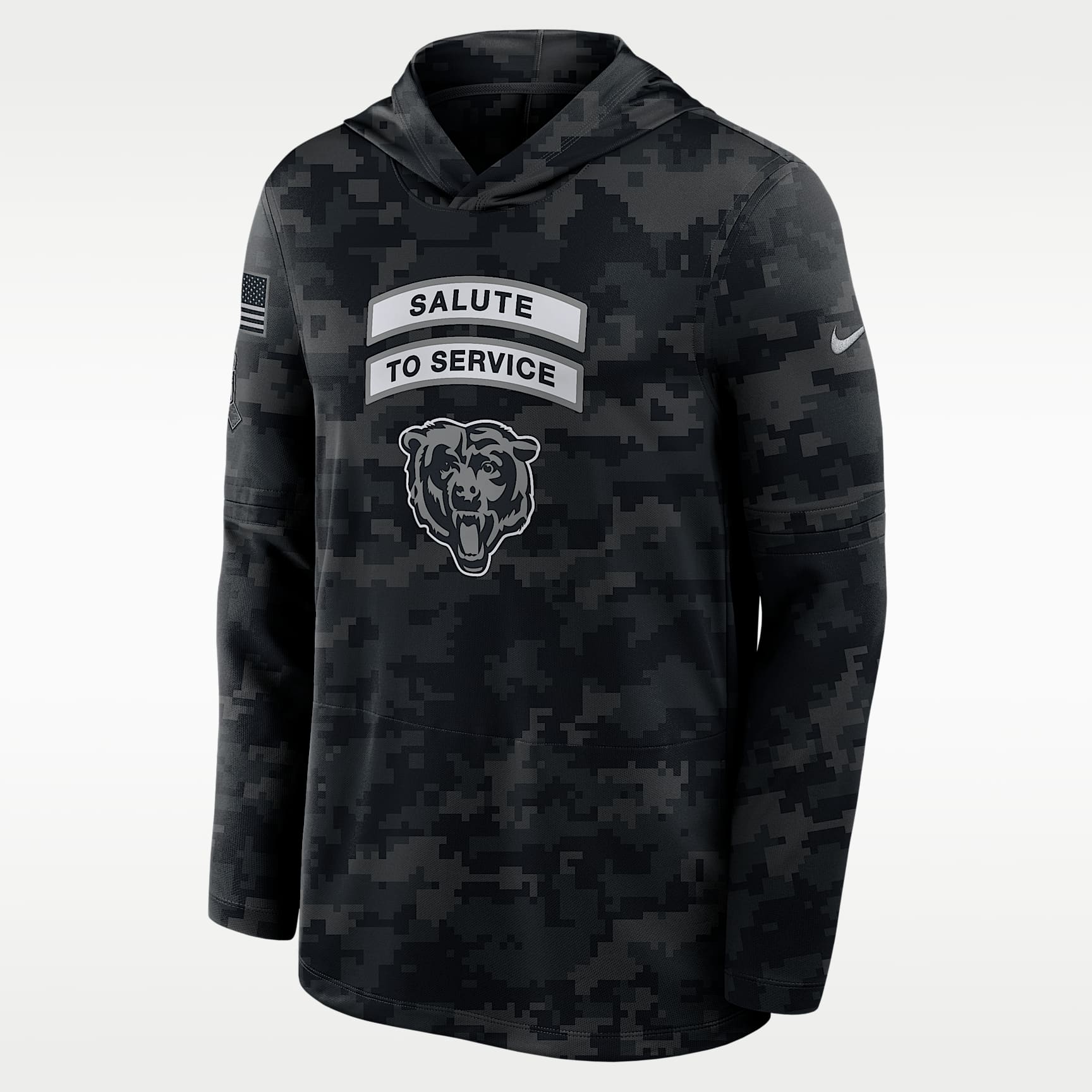 Chicago Bears Salute to Service Sideline Men's Nike Dri-FIT NFL Long-Sleeve Hooded Top