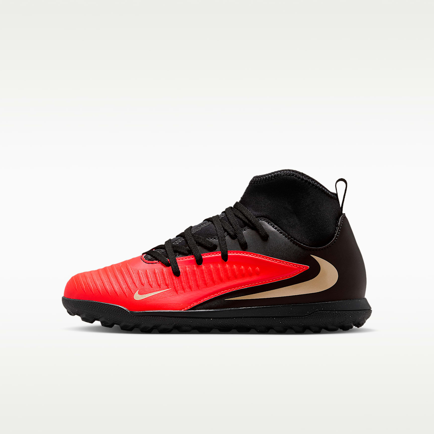 Tacos de fútbol para pasto sintético (turf) para niños grandes Nike Jr. Phantom 6 High Club