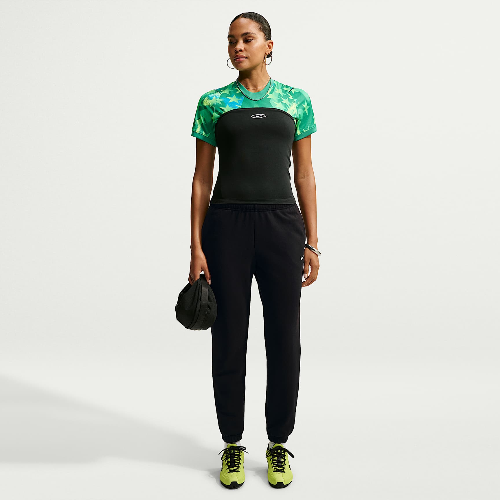 Pants de tiro medio con puño para mujer Nike Studio Fleece Lightweight "French Terry"