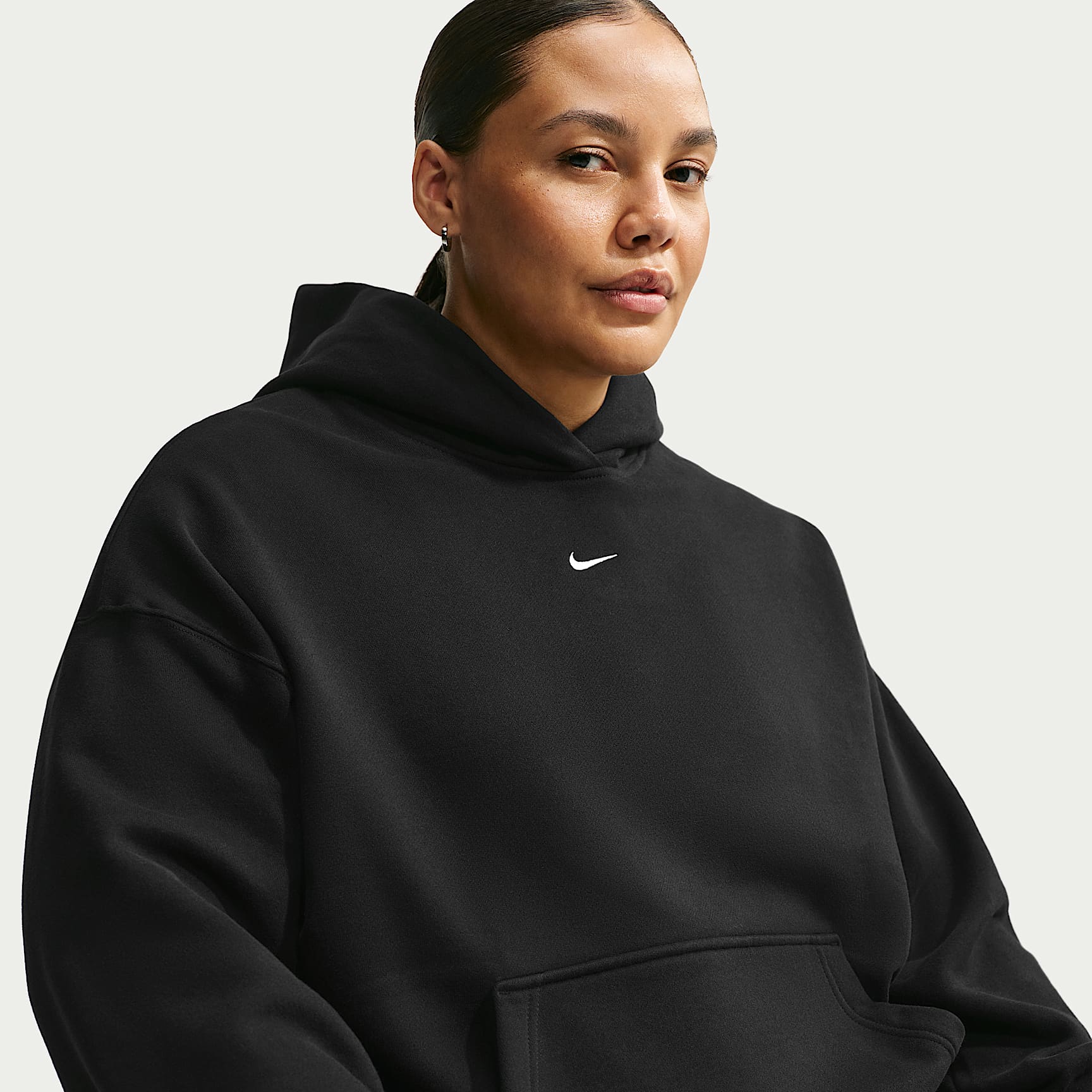 Sudadera con gorro sin cierre oversized para mujer Nike Studio Fleece Medium Weight