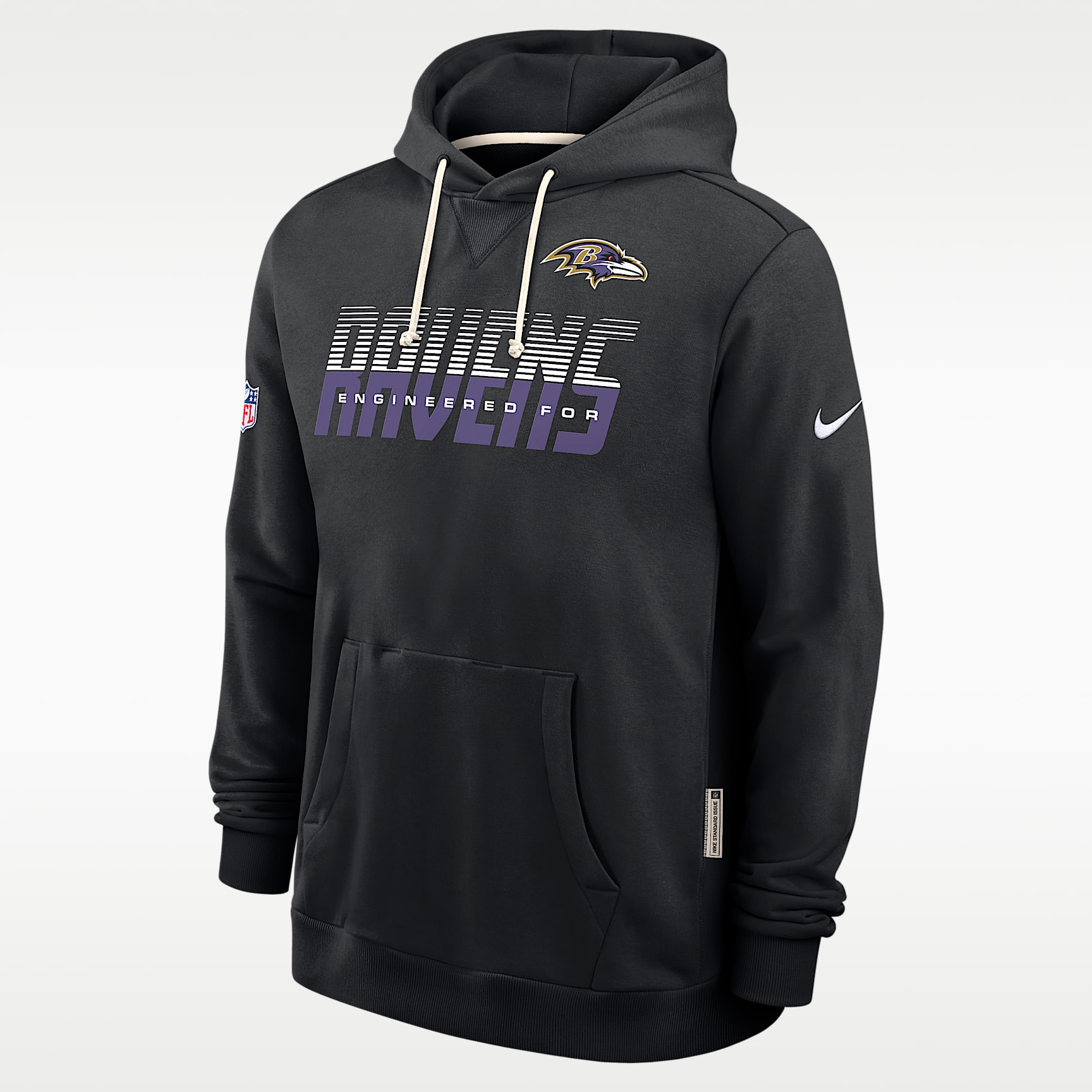 Sudadera con gorro sin cierre Nike Dri-FIT de la NFL para hombre Baltimore Ravens Sideline Standard Issue