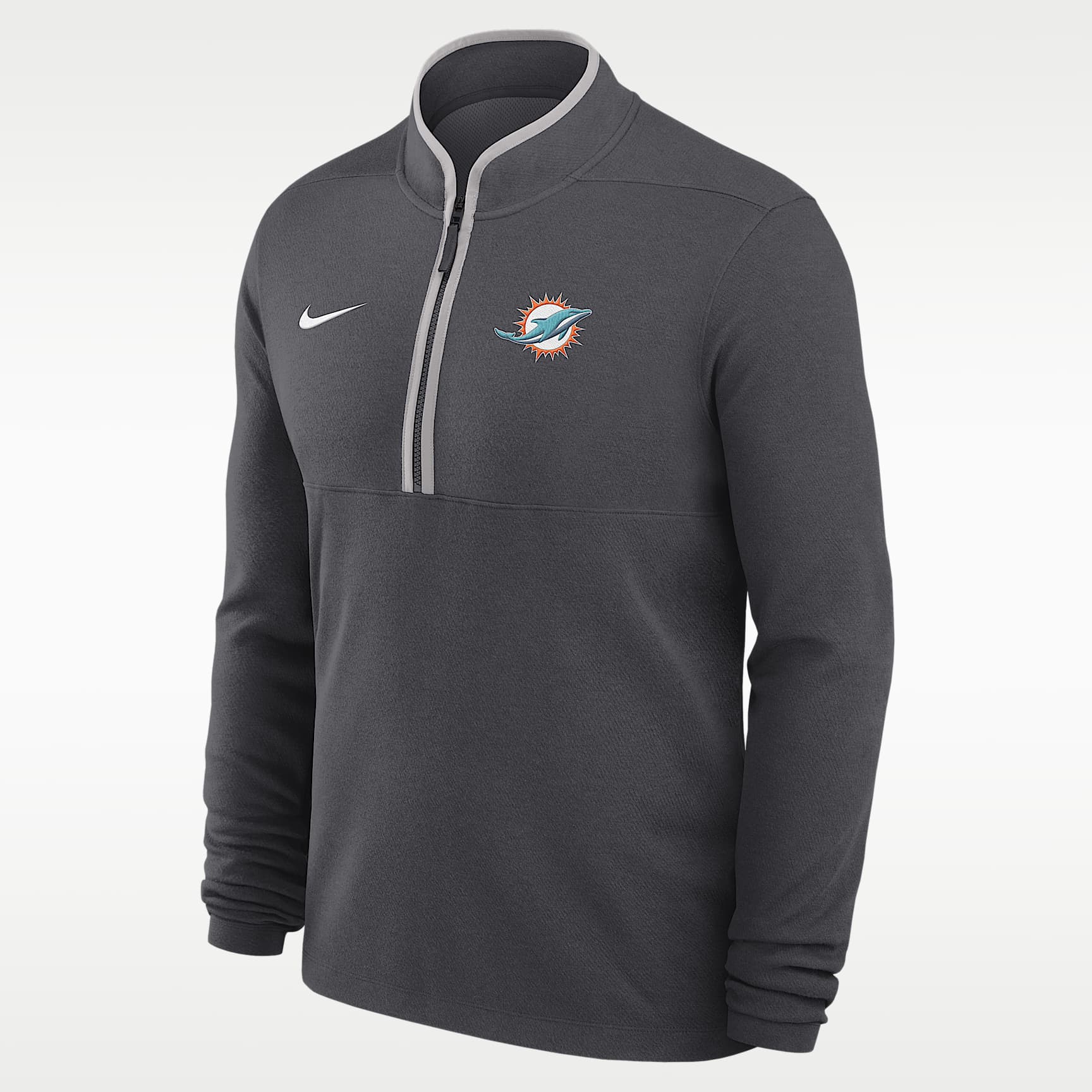 Miami Dolphins Logo Victory Men's Nike Dri-FIT NFL 1/2-Zip Long-Sleeve Top