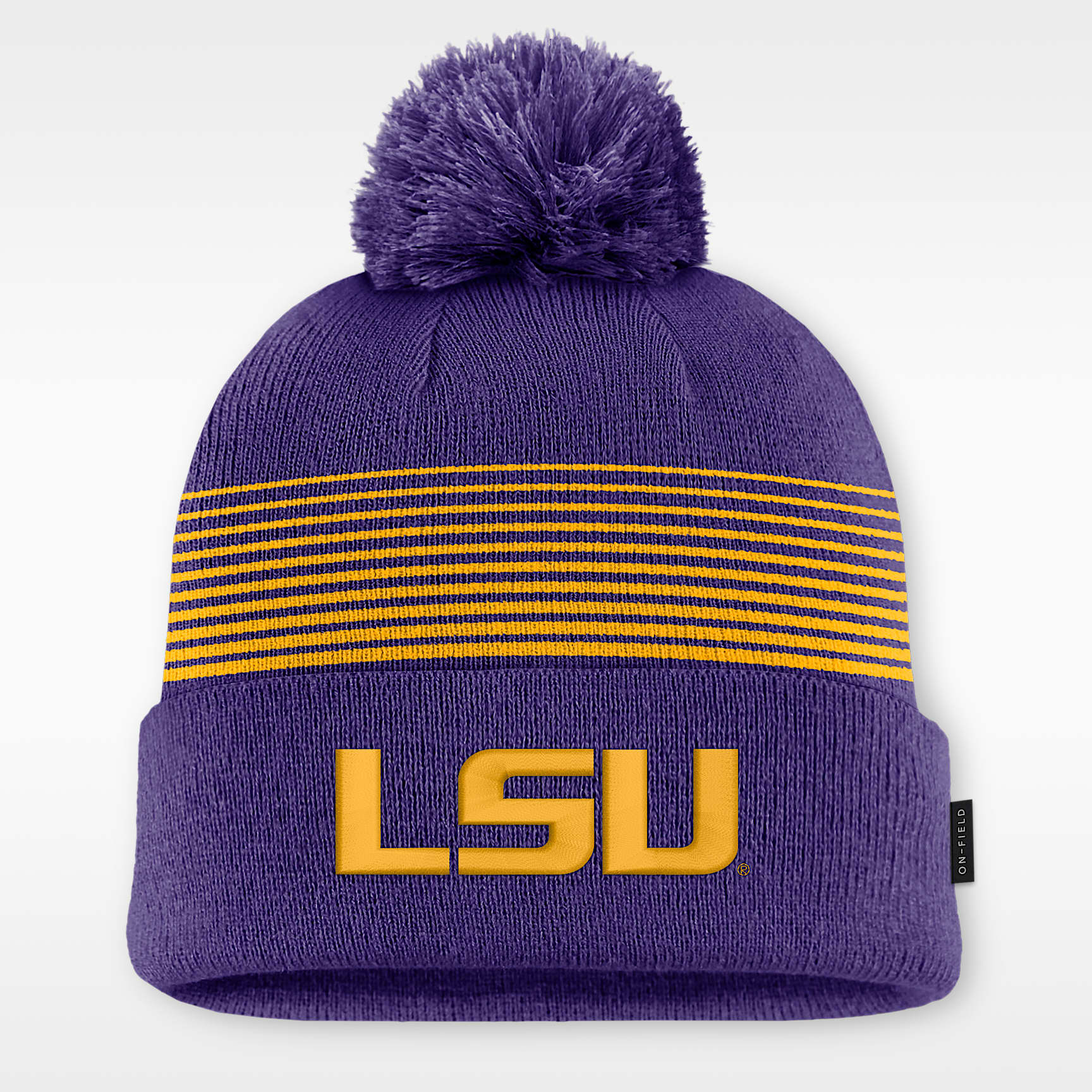 LSU Sideline Peak Men's Nike College Cuffed Pom Beanie