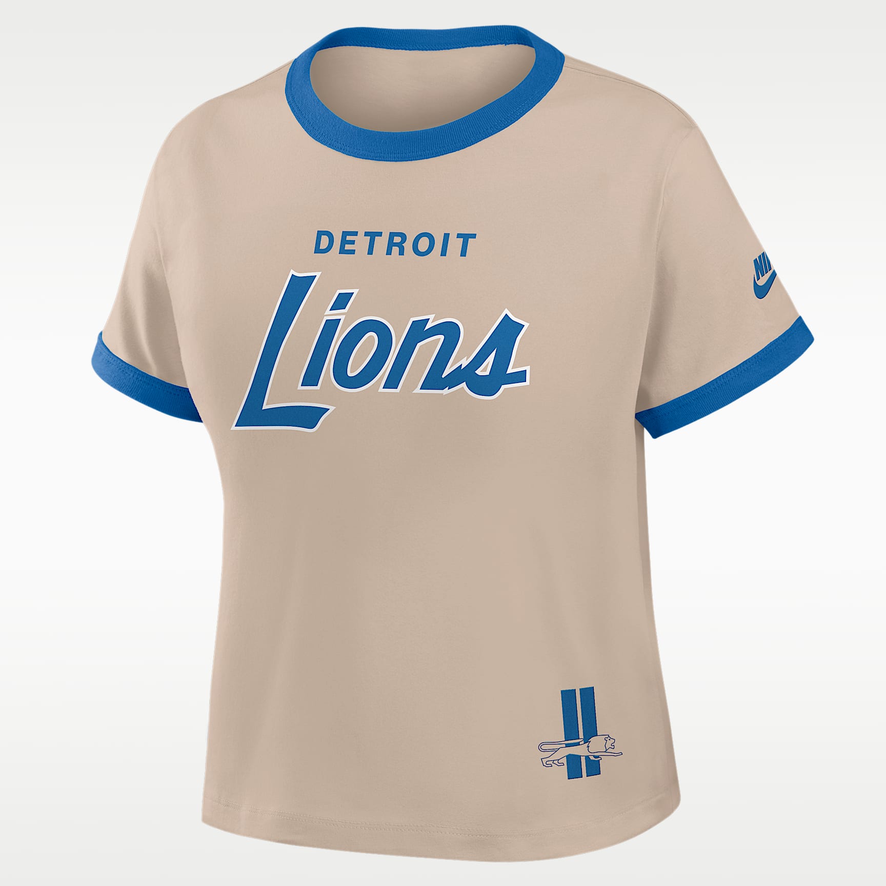 Detroit Lions Rewind Ringer Mod Women's Nike NFL Cropped T-Shirt