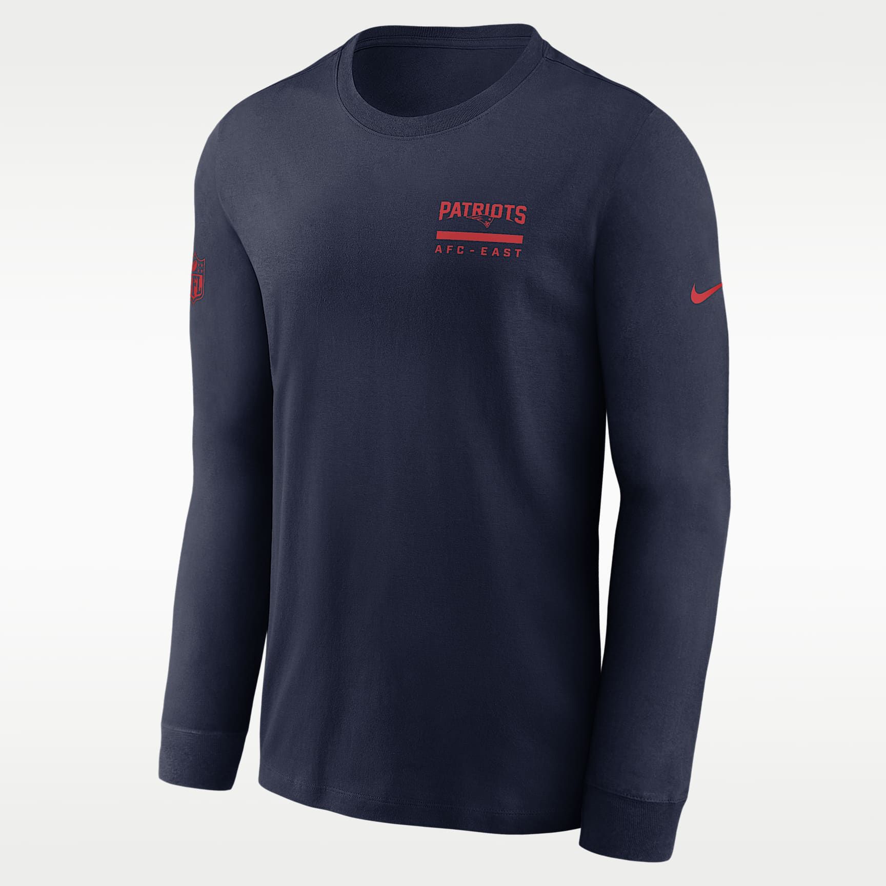New England Patriots Sideline Team Issue Men's Nike Dri-FIT NFL Long-Sleeve T-Shirt