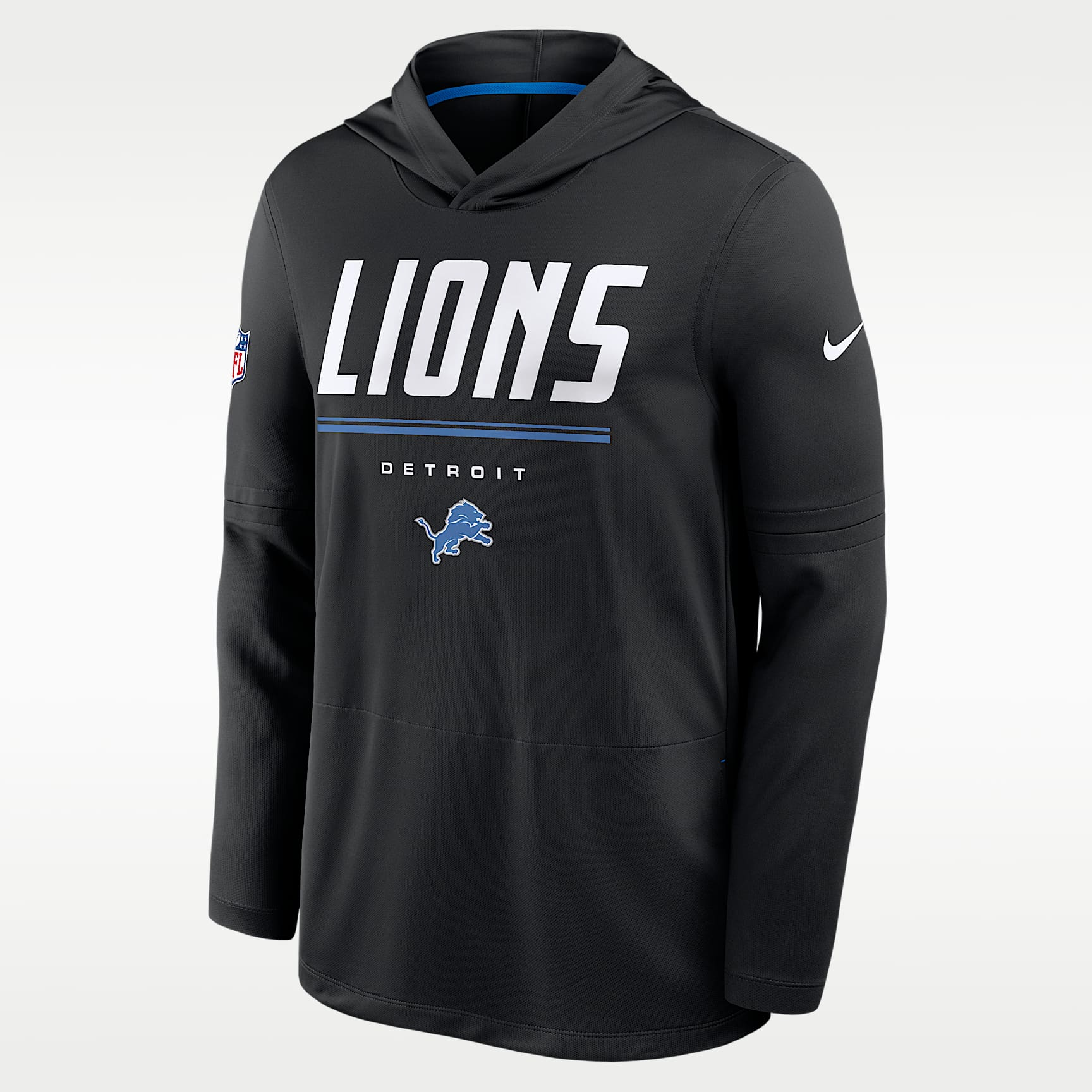 Detroit Lions Sideline Men's Nike Dri-FIT NFL Long-Sleeve Hooded Top