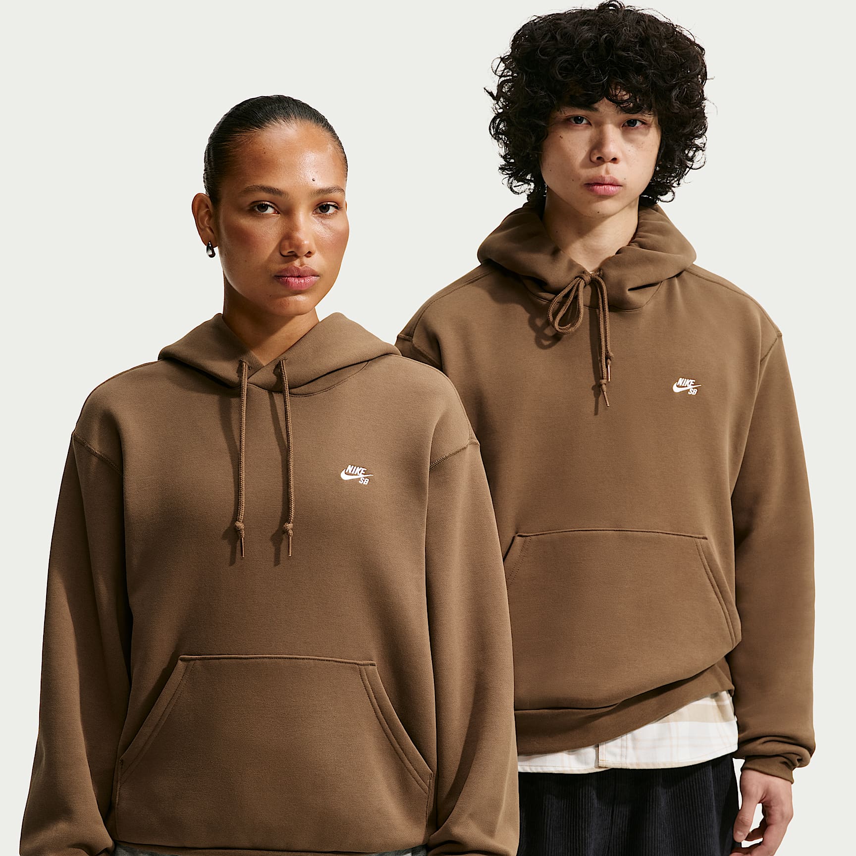 Skatehuvtröja i fleece Nike SB för män