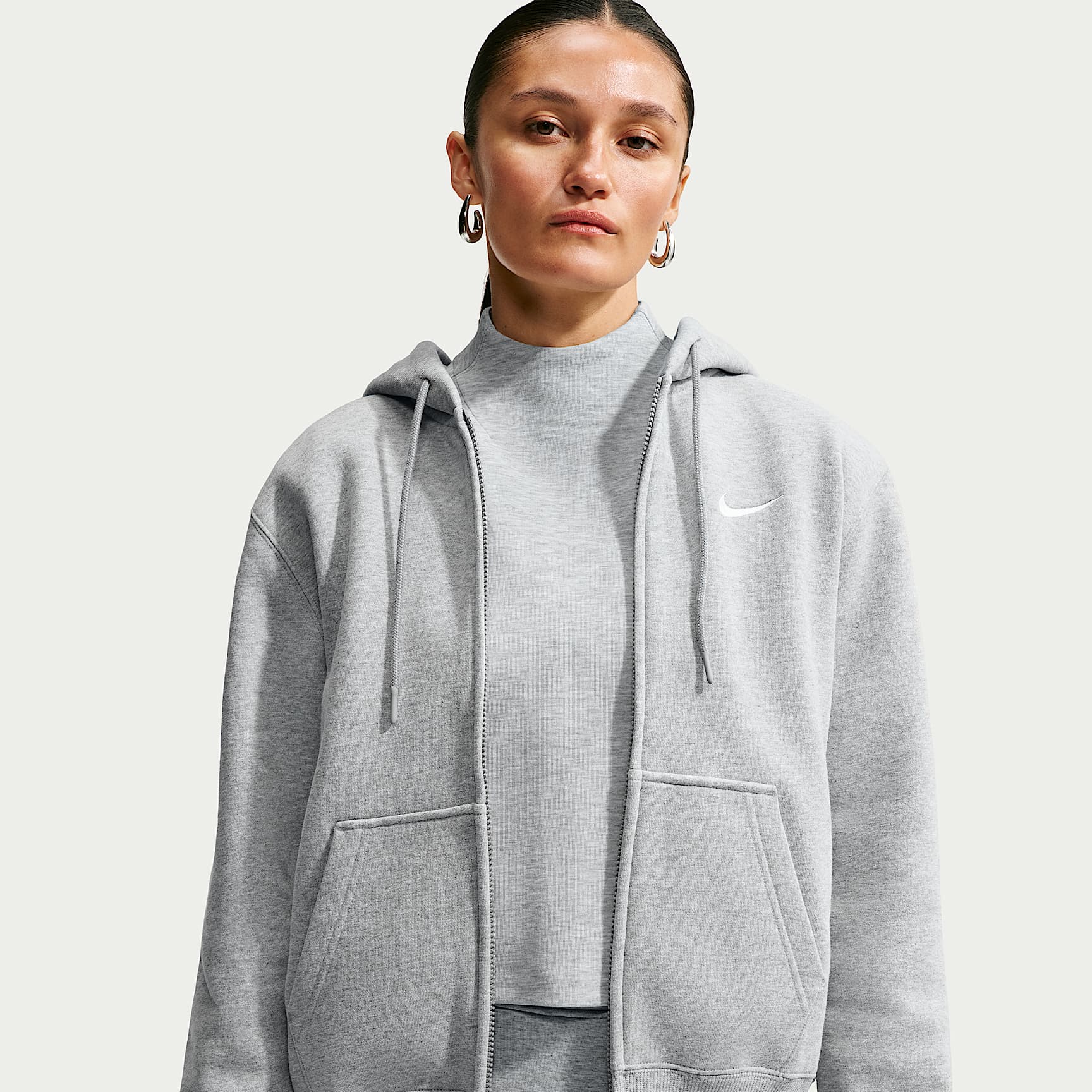 Sweat à capuche zippé Nike Studio Fleece Medium Weight pour femme