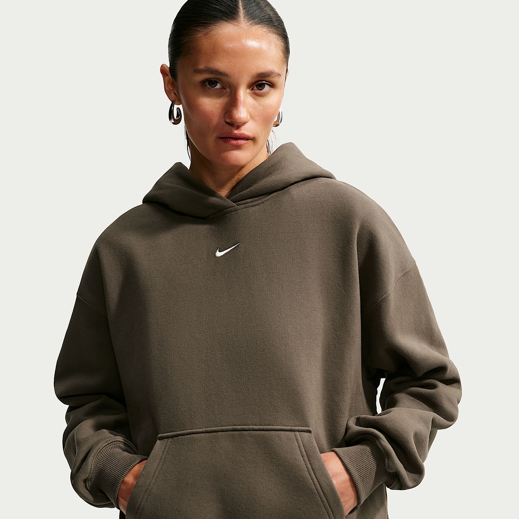 Sudadera con gorro sin cierre oversized para mujer Nike Studio Fleece Medium Weight