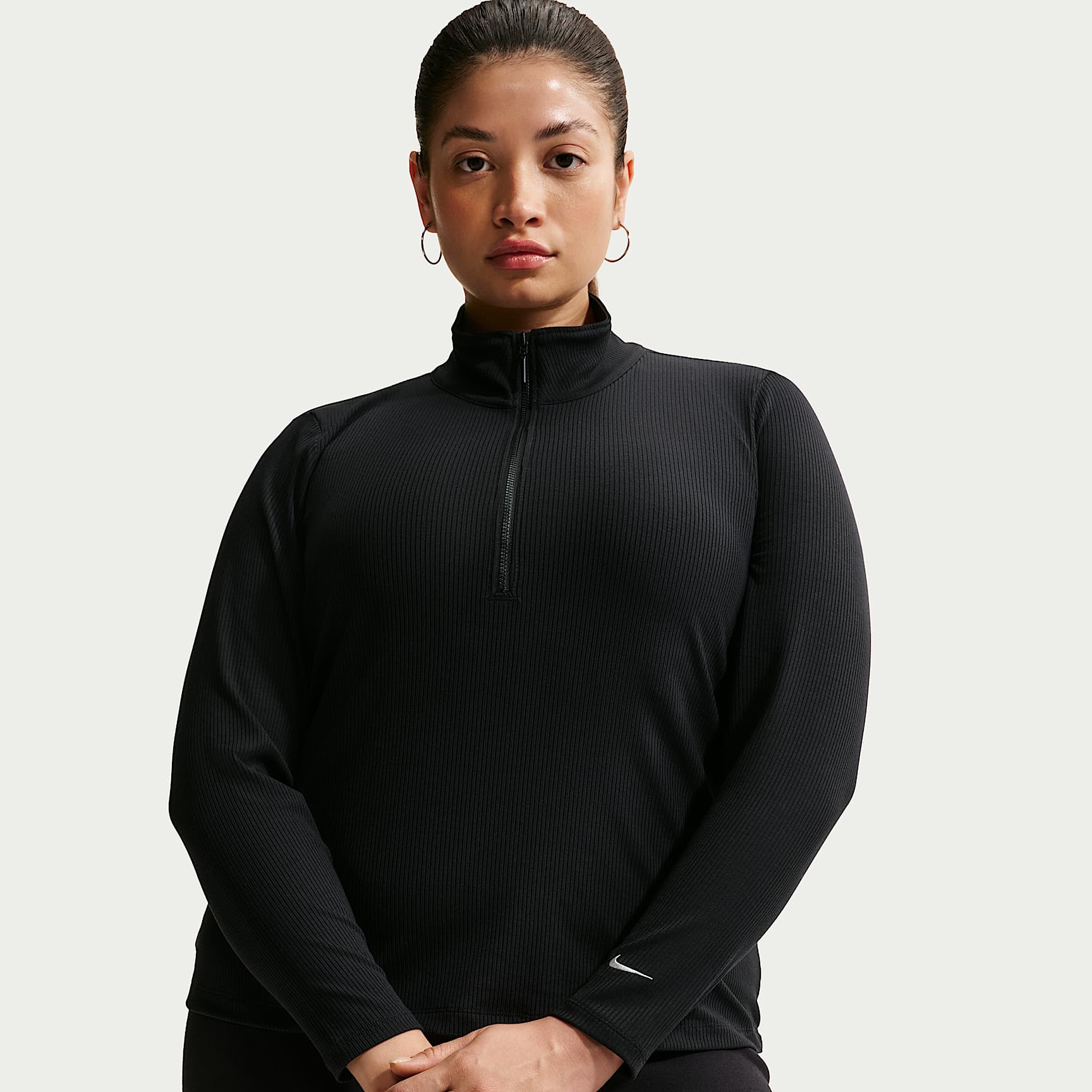 Nike Sportswear Chill Knit Women's Tight Quarter-Zip Long-Sleeve Ribbed Top (Plus Size)