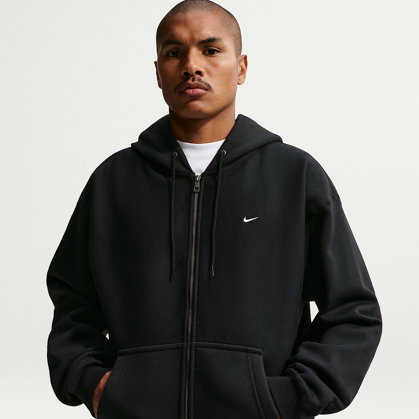 Pánská flísová mikina Nike Solo Swoosh s kapucí a zipem po celé délce