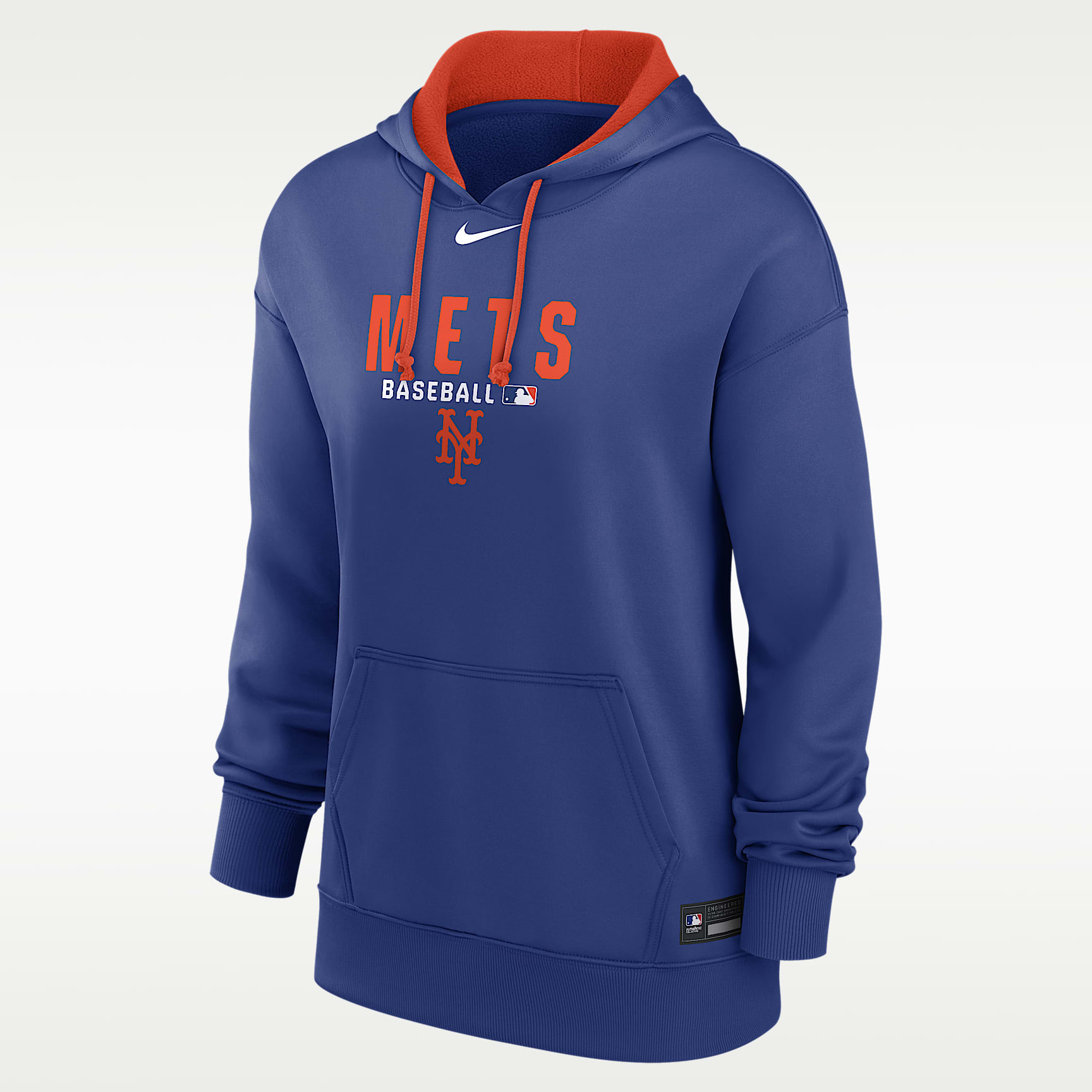 Sudadera con gorro sin cierre Nike Therma de la MLB para mujer New York Mets Authentic Collection