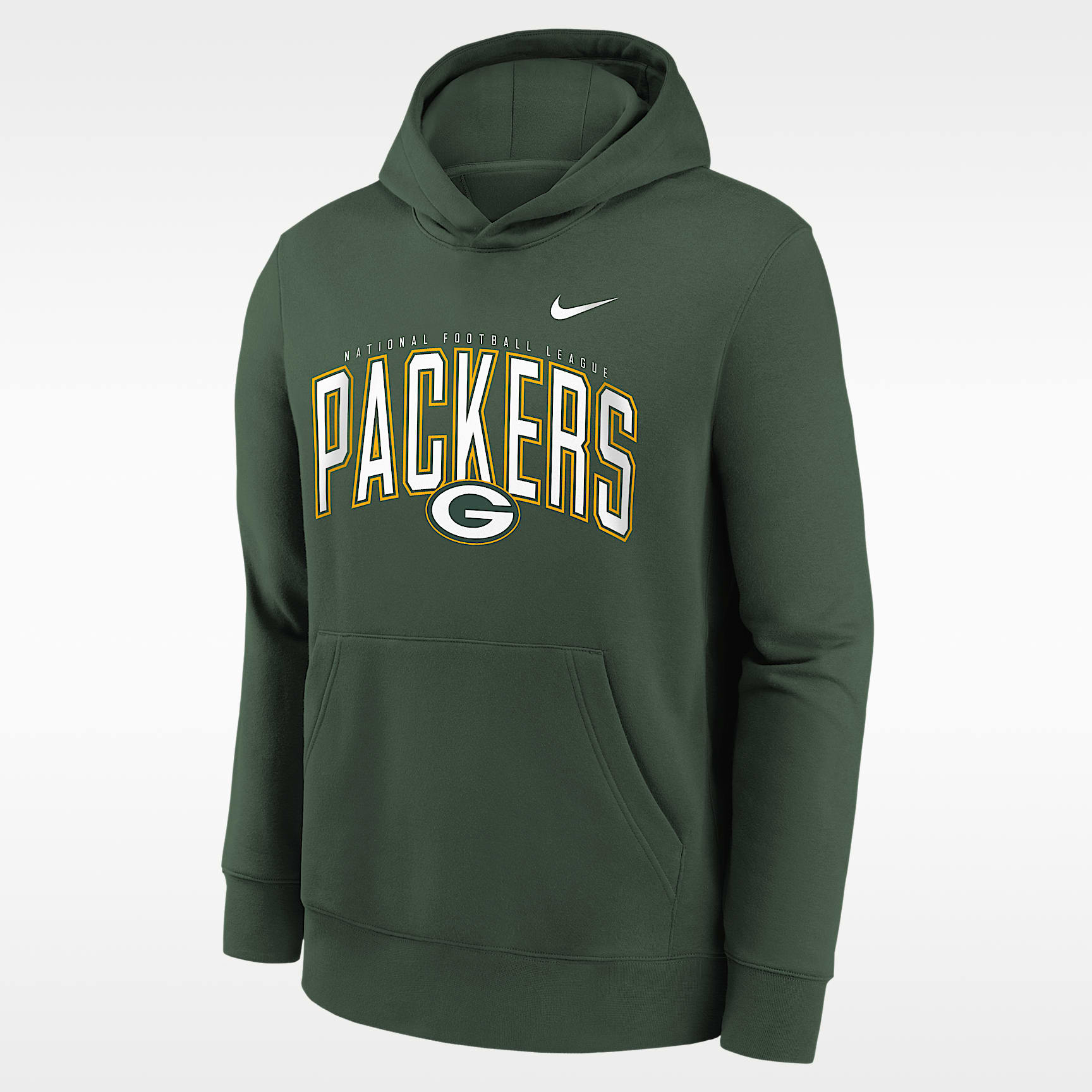 Green Bay Packers Essentials Club Logo Arch Big Kids' Nike NFL Pullover Crew