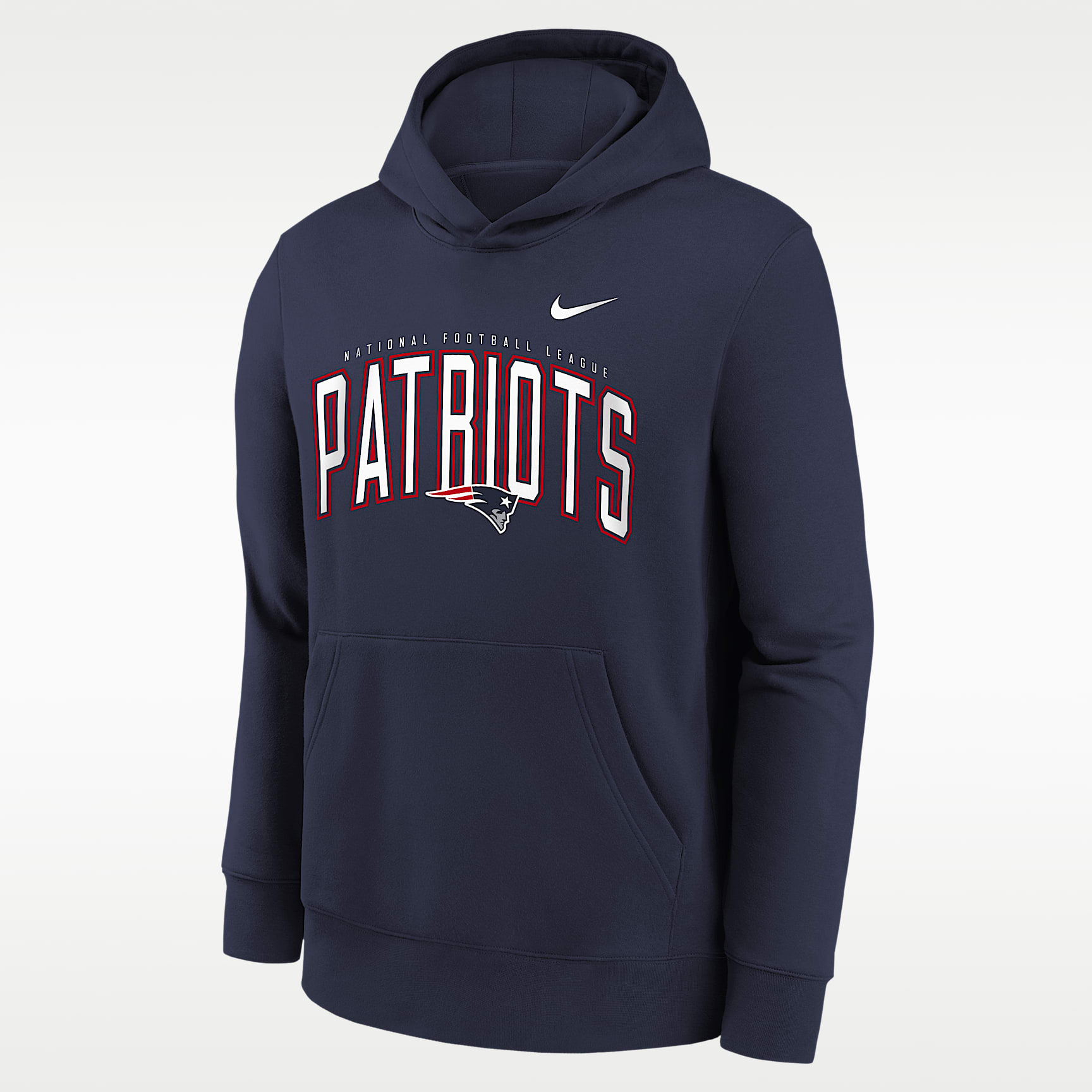 New England Patriots Essentials Club Logo Arch Big Kids' Nike NFL Pullover Crew